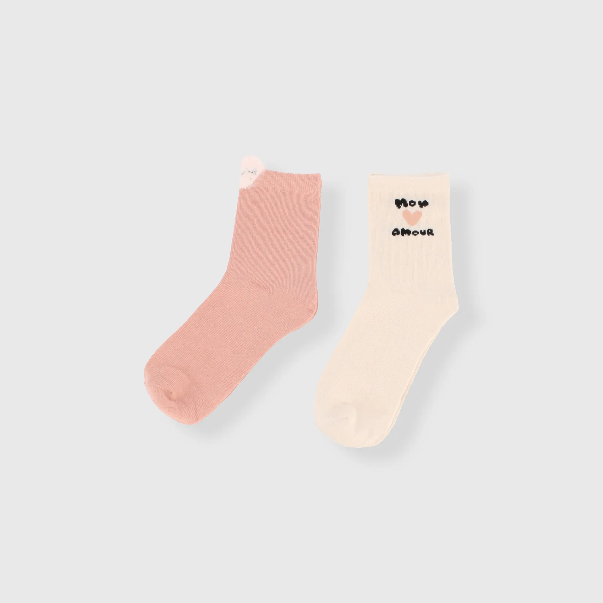 Confezione da due paia di calzini da bambina, ROSA            