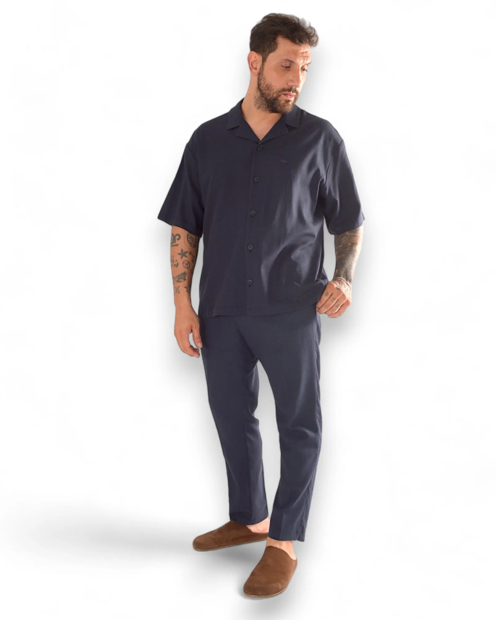 Coordinato MARK camicia e fondo stretto blu