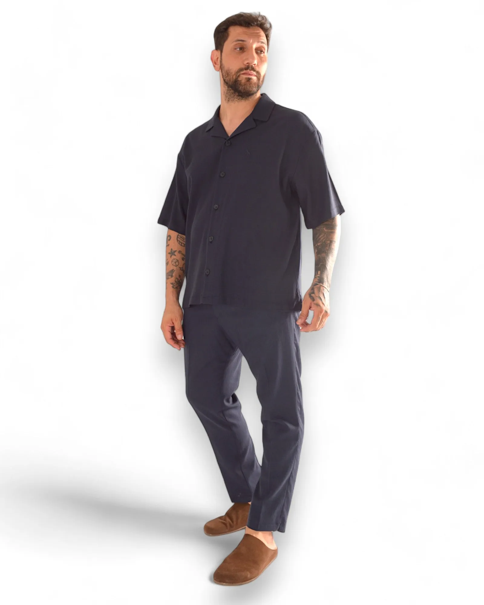 Coordinato MARK camicia e fondo stretto blu