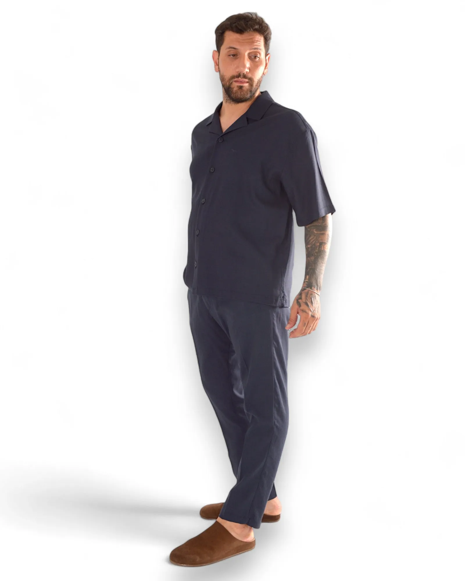 Coordinato MARK camicia e fondo stretto blu