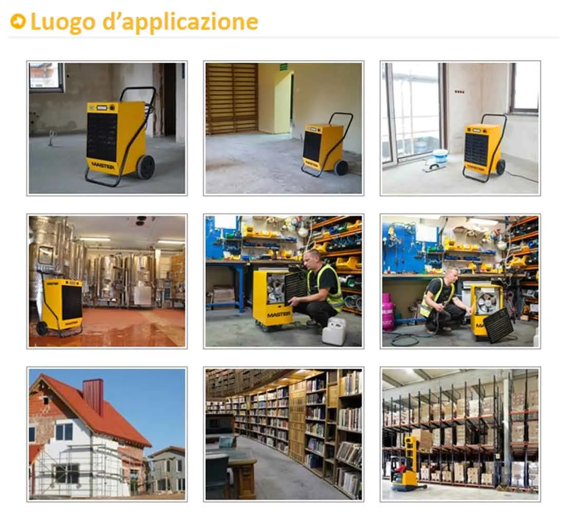 Deumidificatore Master DH 26 professionale alta efficienza a condensazione portata aria 350 m³/h