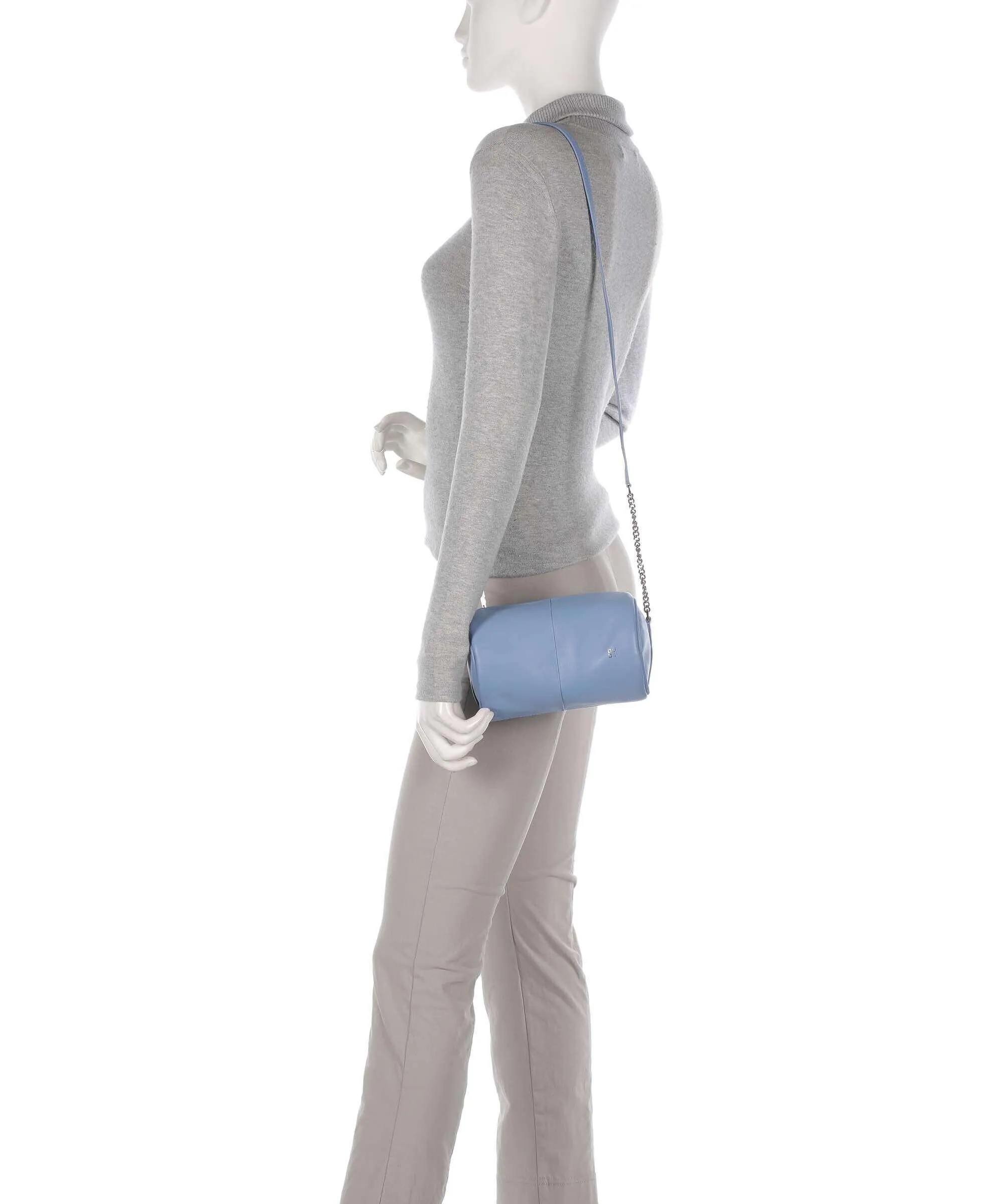  DuDu Bags Abigail Borsa a tracolla pelle di vitello finemente grana blu chiaro  