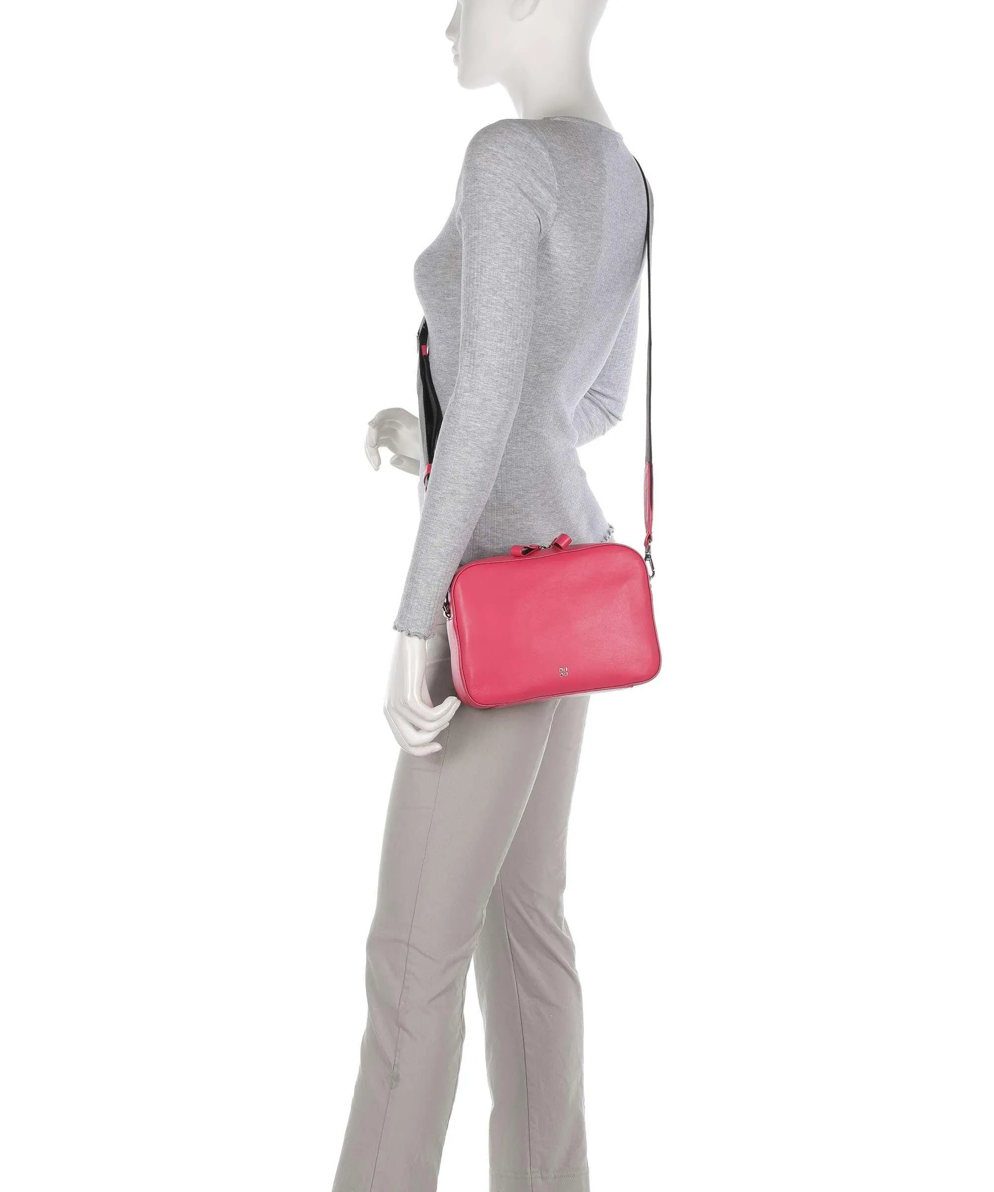  DuDu Bags Caroline Borsa a tracolla pelle di vitello finemente grana fucsia  
