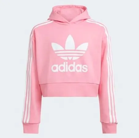 Felpa Bambina Adidas CROPPED HODDIE HK0281 Rosa