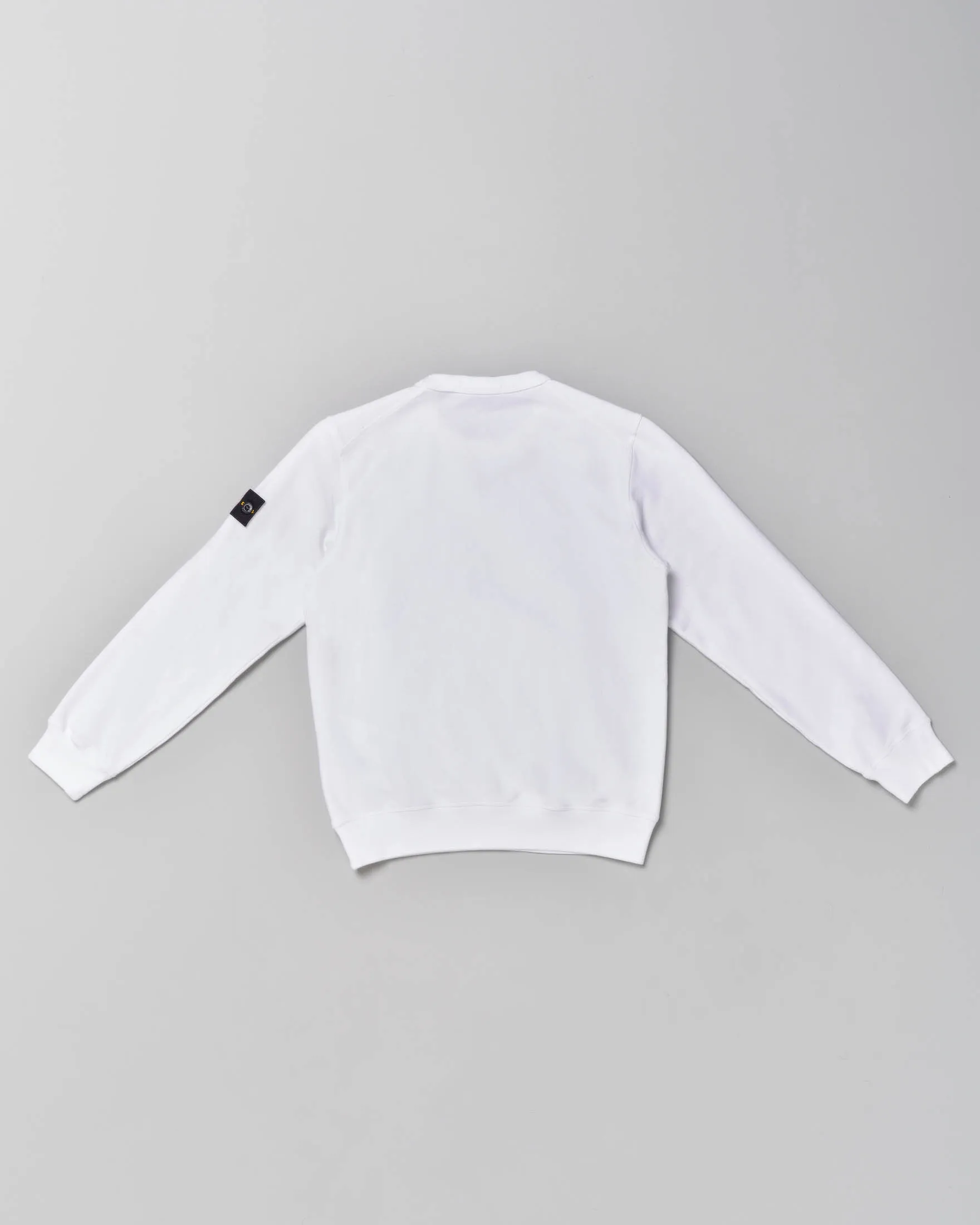 Felpa bianca girocollo in cotone stretch con zip nere in contrasto 10 anni