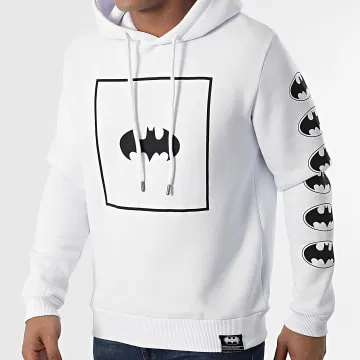 Felpa con cappuccio Square Logo Bianco Nero