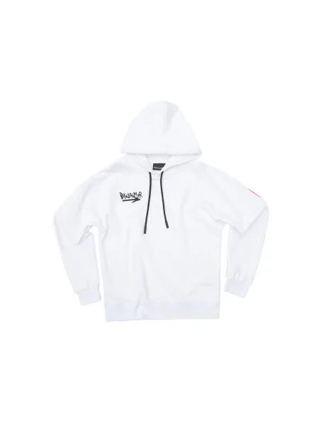 Felpa Donna con Cappuccio DISCLAIMER Stampa Logo 51661 Bianco