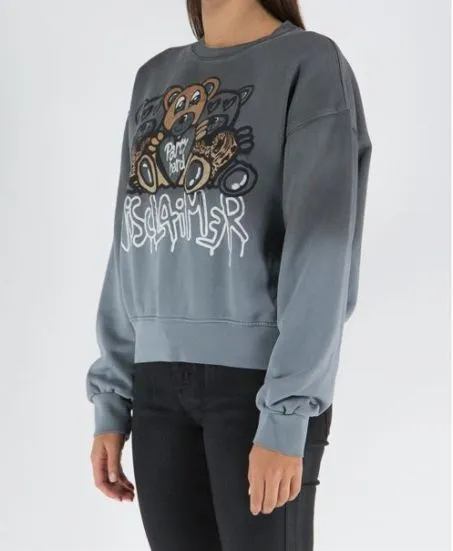 Felpa Donna Disclaimer 53221 Grigio