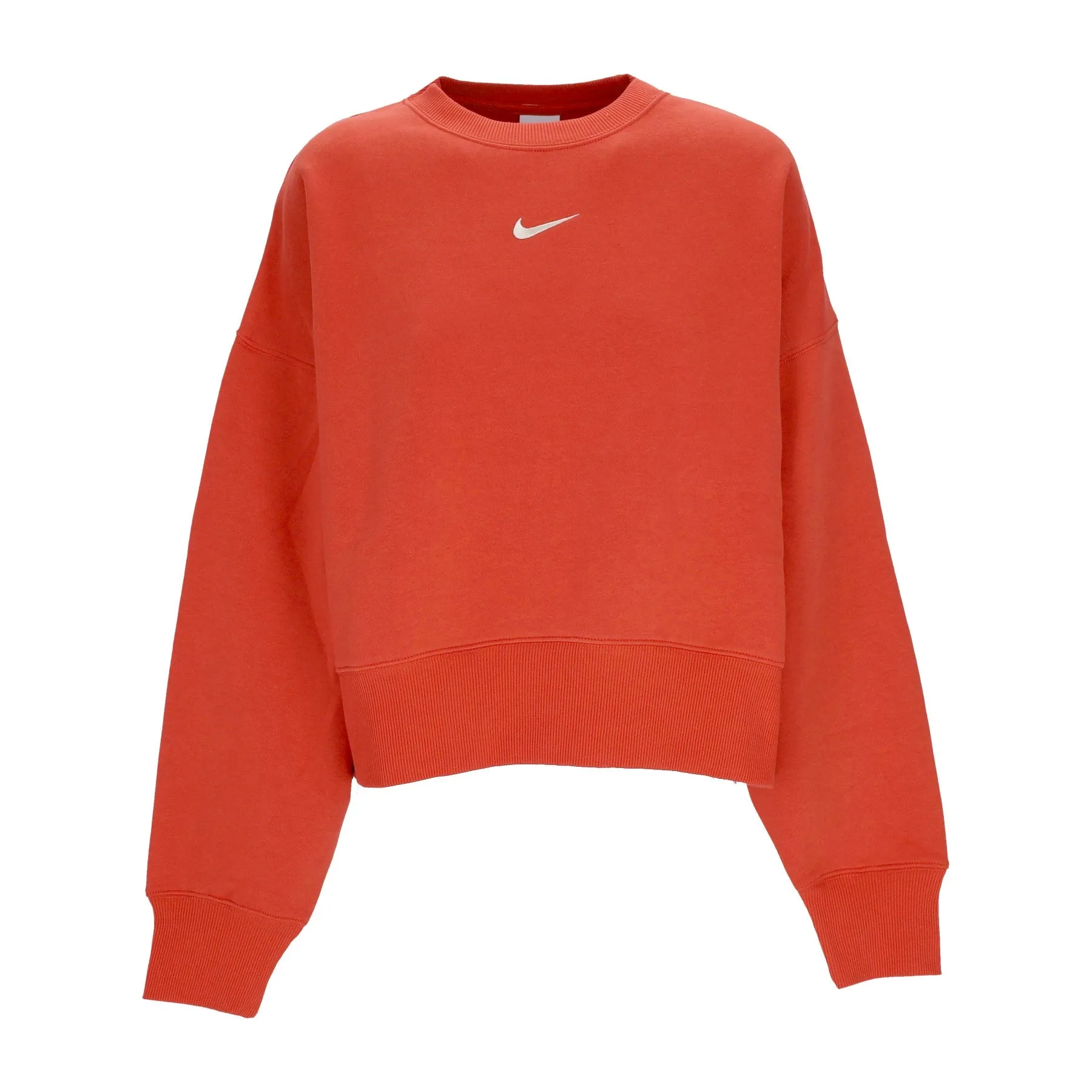 Felpa Girocollo Corta Donna W Sportswear Phoenix Fleece Over-oversized Crewneck Mantra Orange/sail