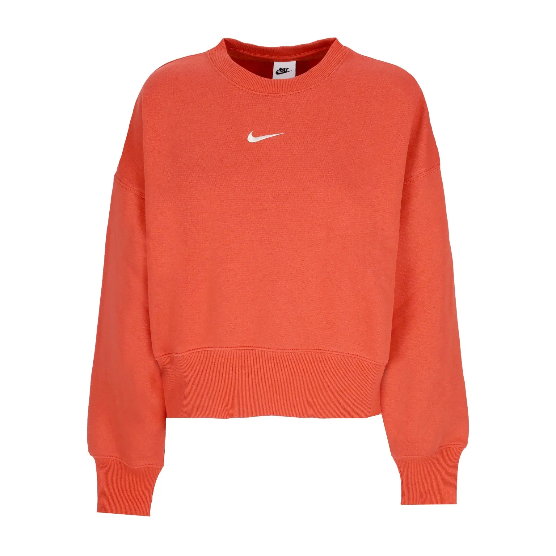 Felpa Girocollo Corta Donna W Sportswear Phoenix Fleece Over-oversized Crewneck Mantra Orange/sail