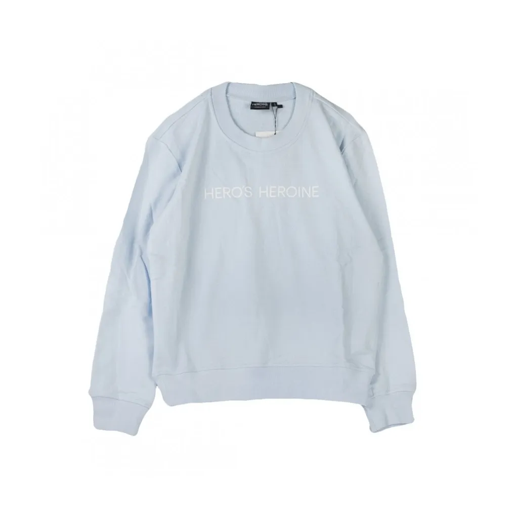 FELPA GIROCOLLO EMBOSSED LOGO LIGHT BLUE