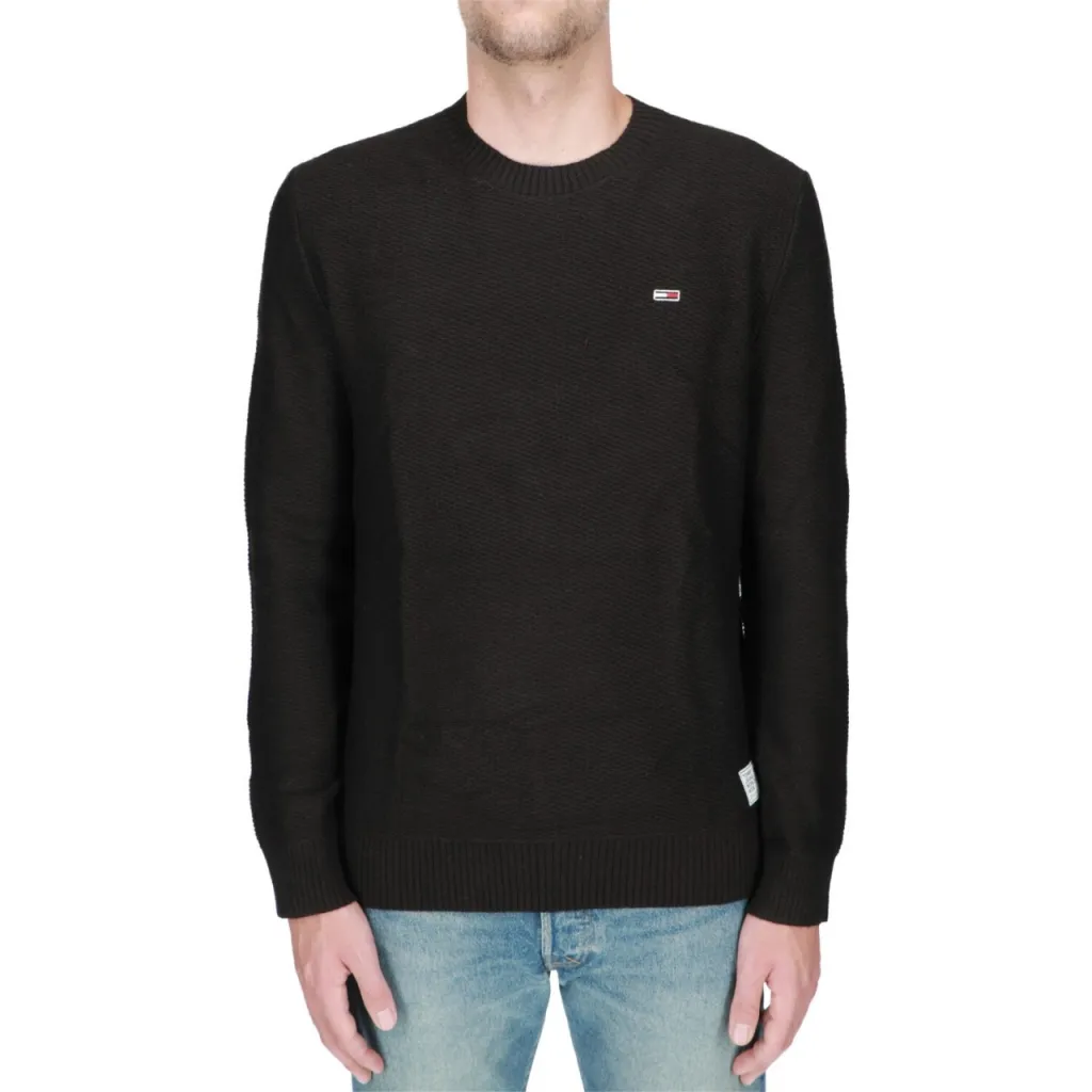 Felpa Tommy Hilfiger Jeans Uomo Reg Structured BDS BLACK