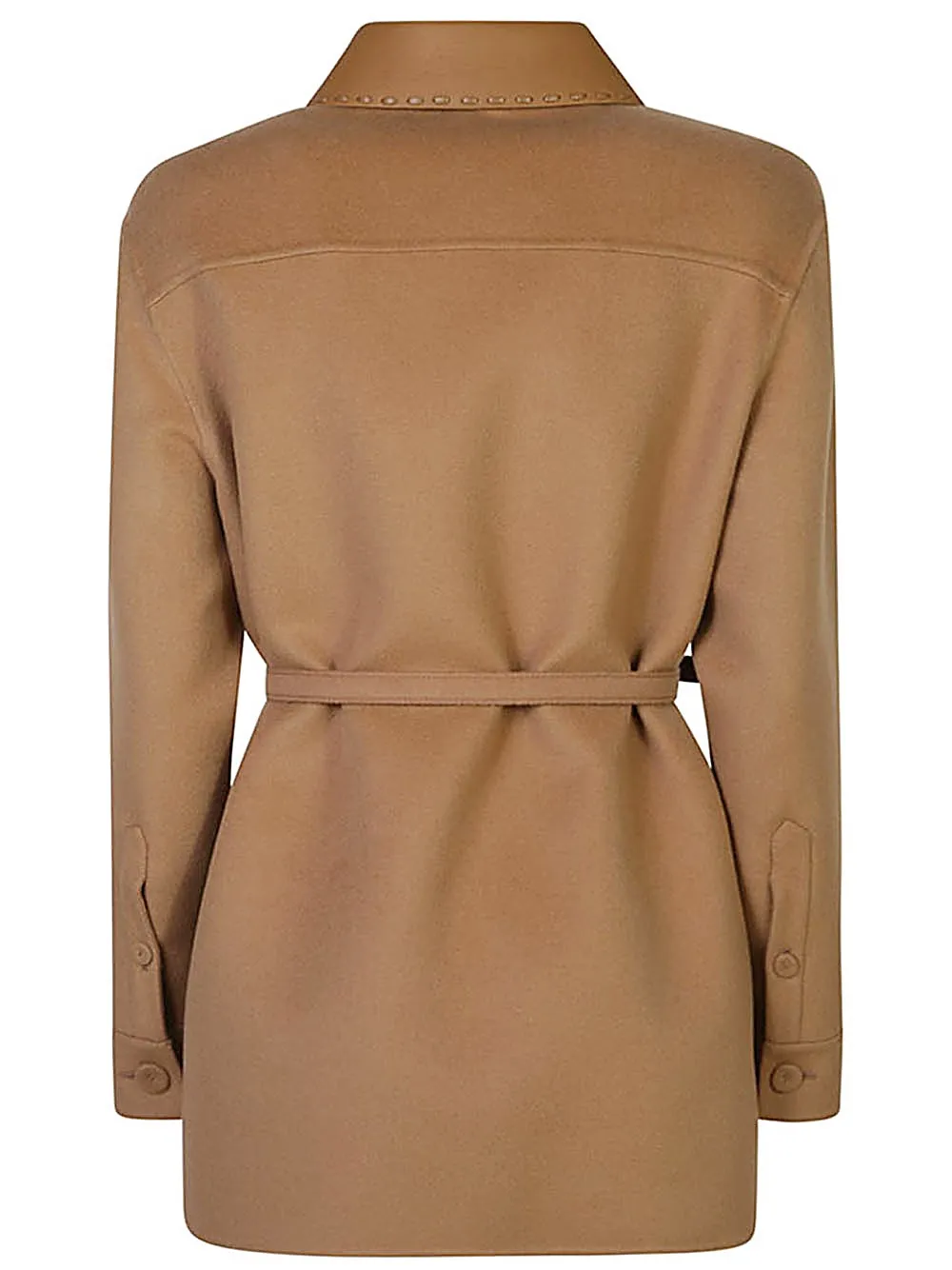 Fendi-Giacca cashmere ricamo logo