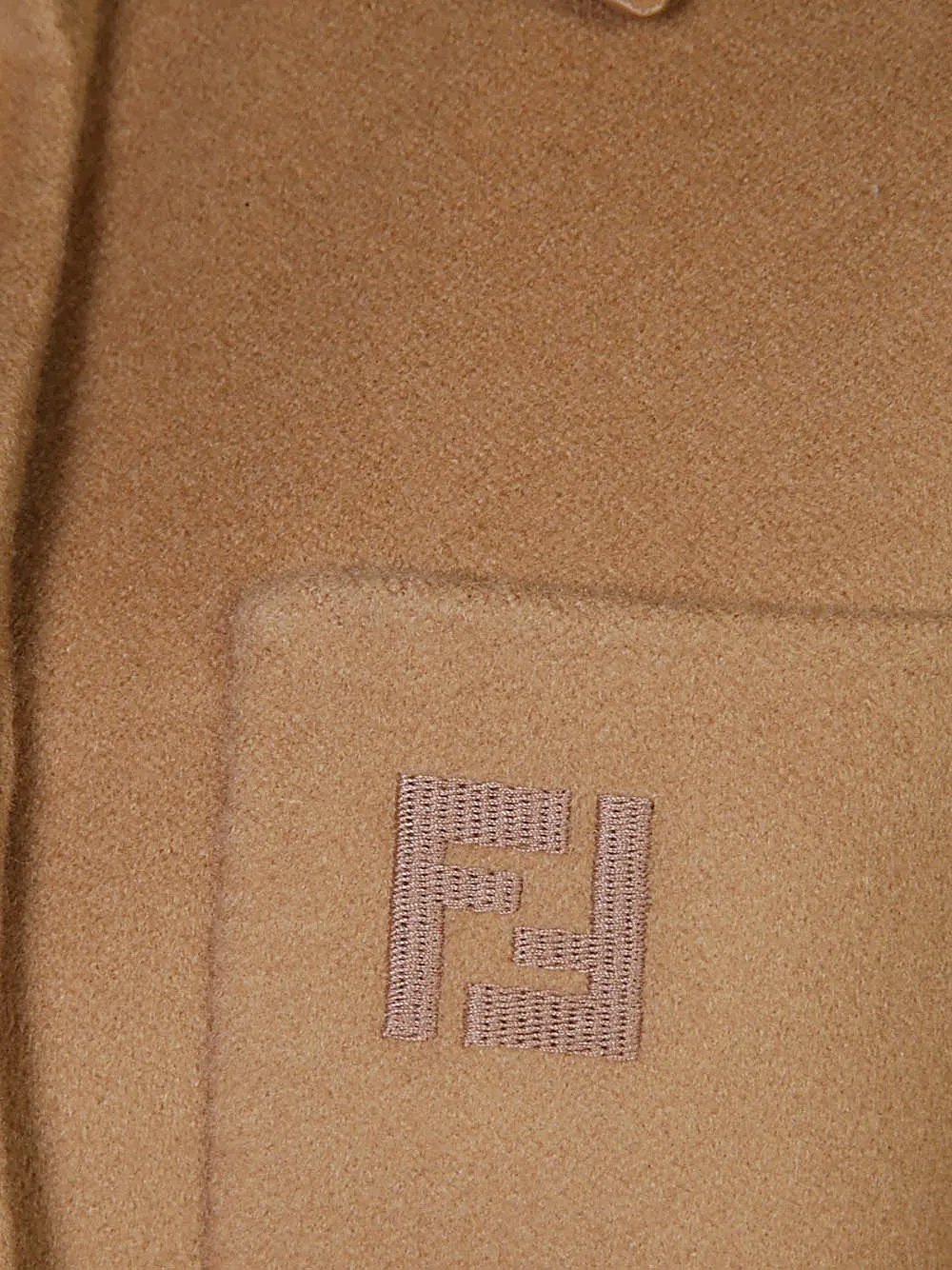 Fendi-Giacca cashmere ricamo logo