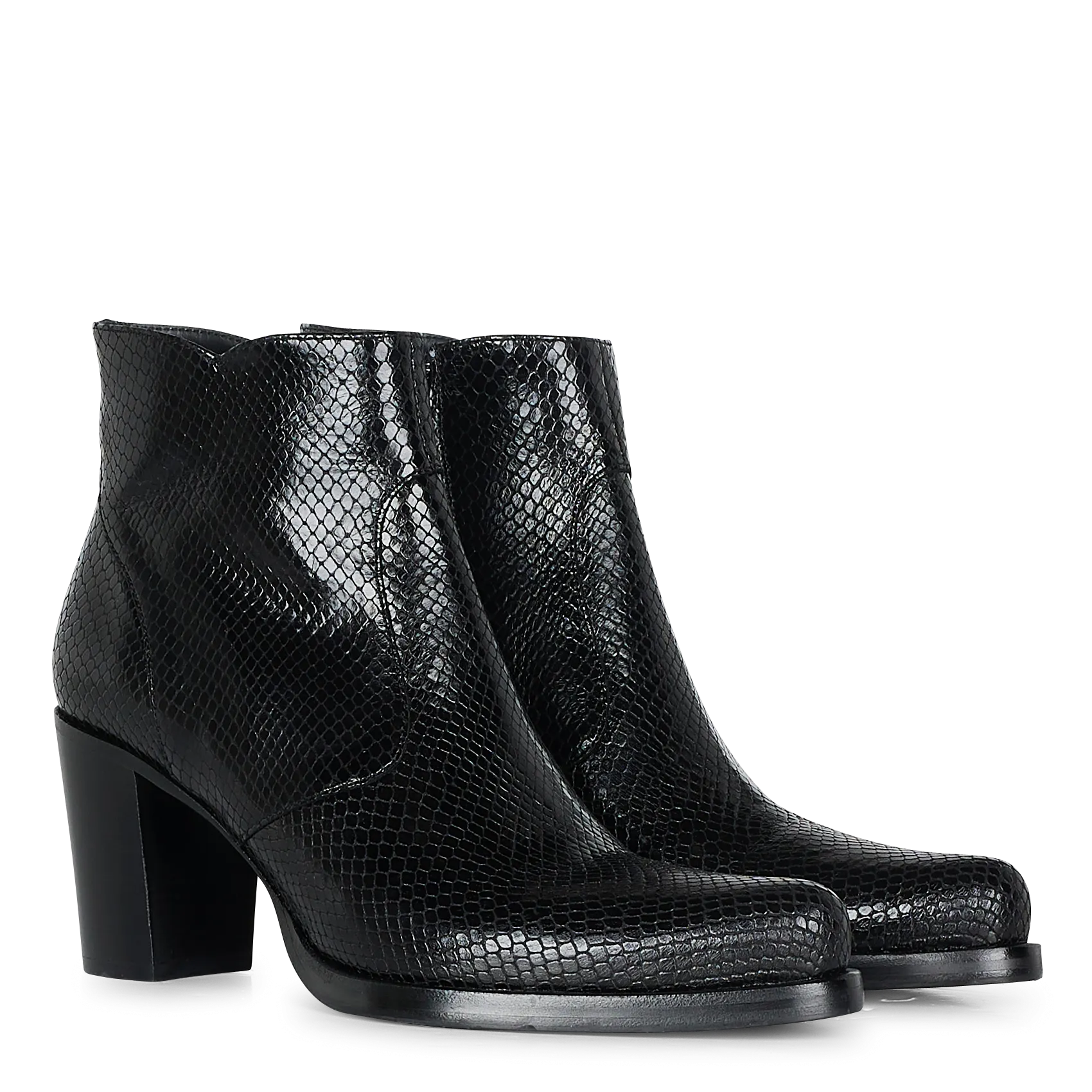  FREE LANCE   PADDY 7 ZIP BOOT - Stivaletti con tacco goffrato | Nero