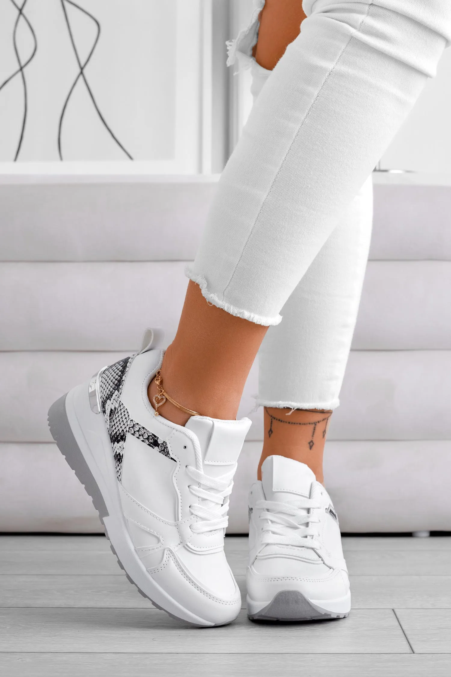 FRIENDS - Sneakers bianche con retro pitonato