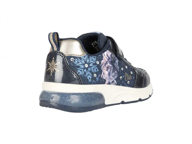 GEOX SCARPE CON LUCI SNEAKERS BAMBINA JUNIOR INVERNO J268VD 0ANAJ C4256  SPACECLUB GIRL BLU NAVY - PLATINO