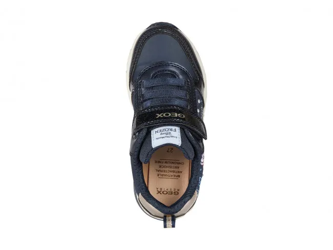 GEOX SCARPE CON LUCI SNEAKERS BAMBINA JUNIOR INVERNO J268VD 0ANAJ C4256  SPACECLUB GIRL BLU NAVY - PLATINO