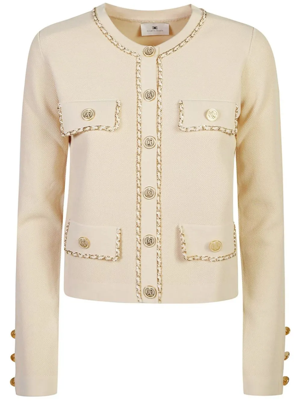 Giacca cropped in viscosa con catena