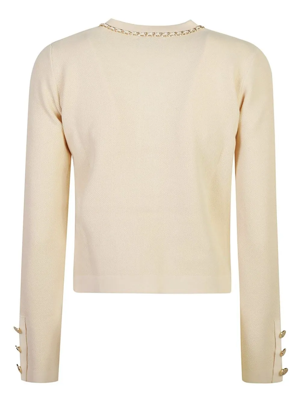 Giacca cropped in viscosa con catena