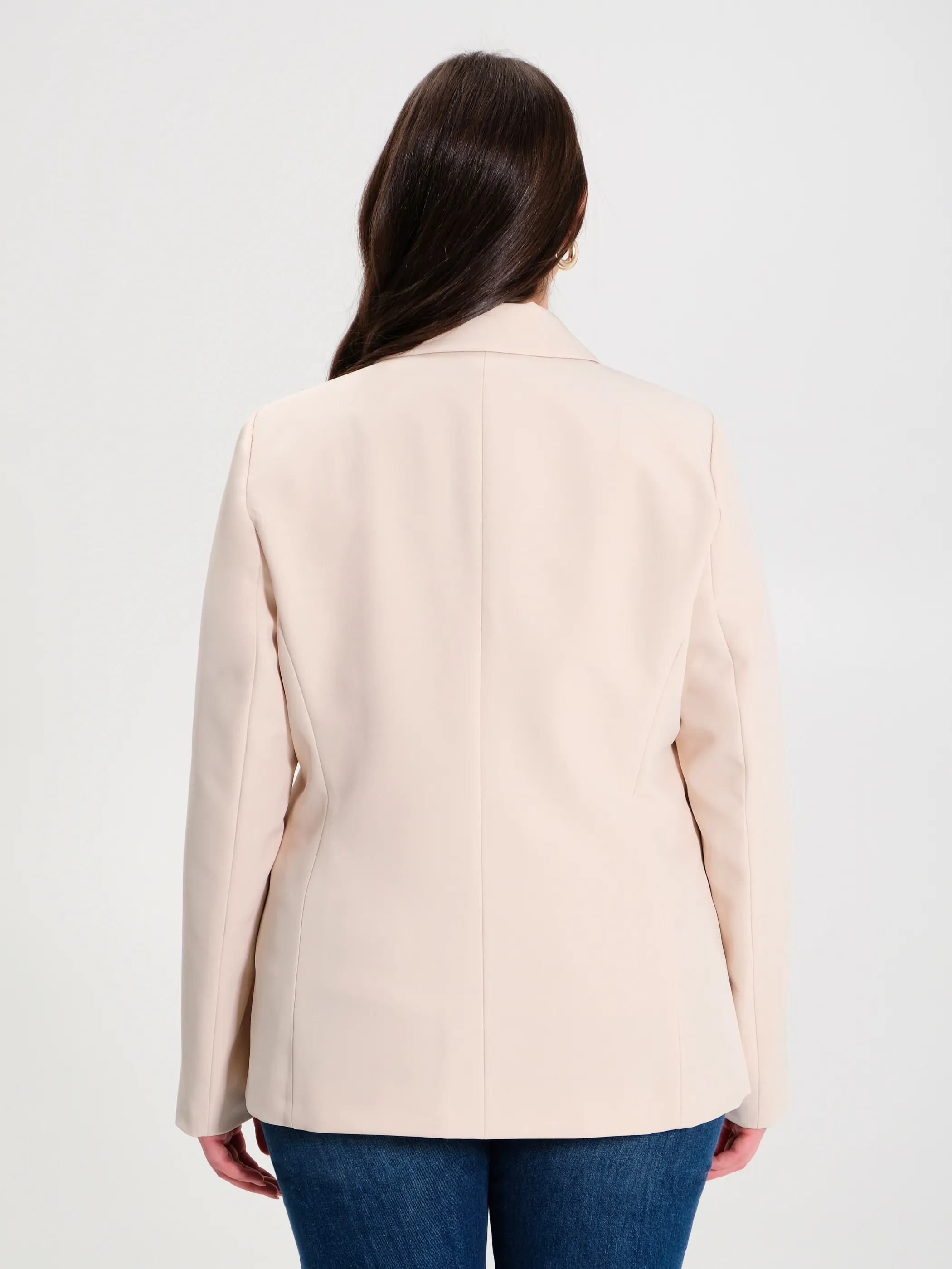      Giacca Curvy a Due Bottoni Beige     
