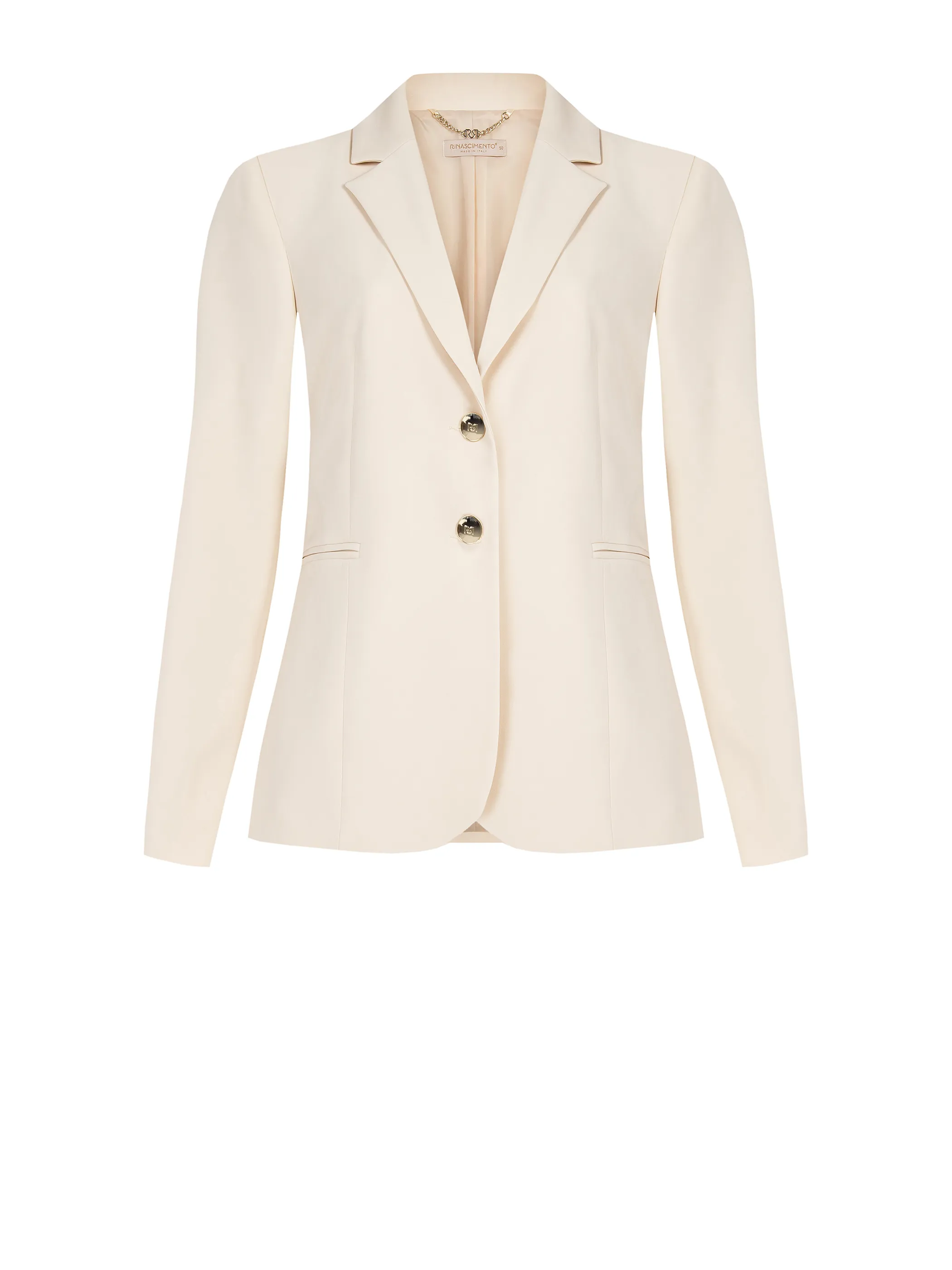      Giacca Curvy a Due Bottoni Beige     