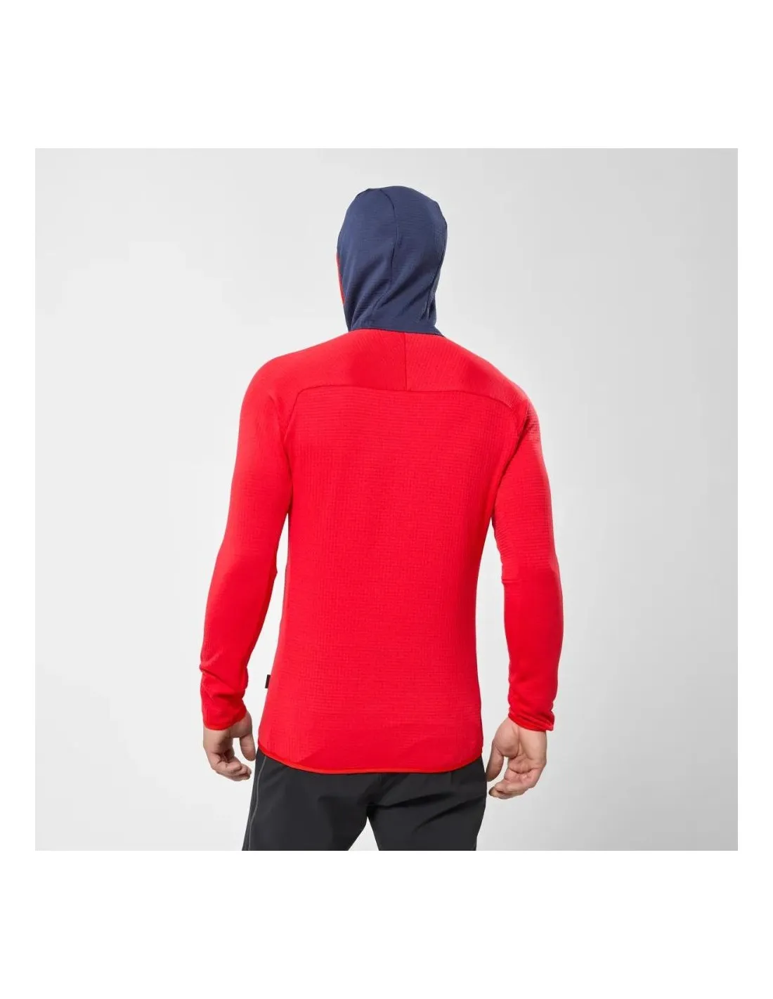 Giacca in pile con cappuccio Millet Fusion Grid rossa / zaffiro