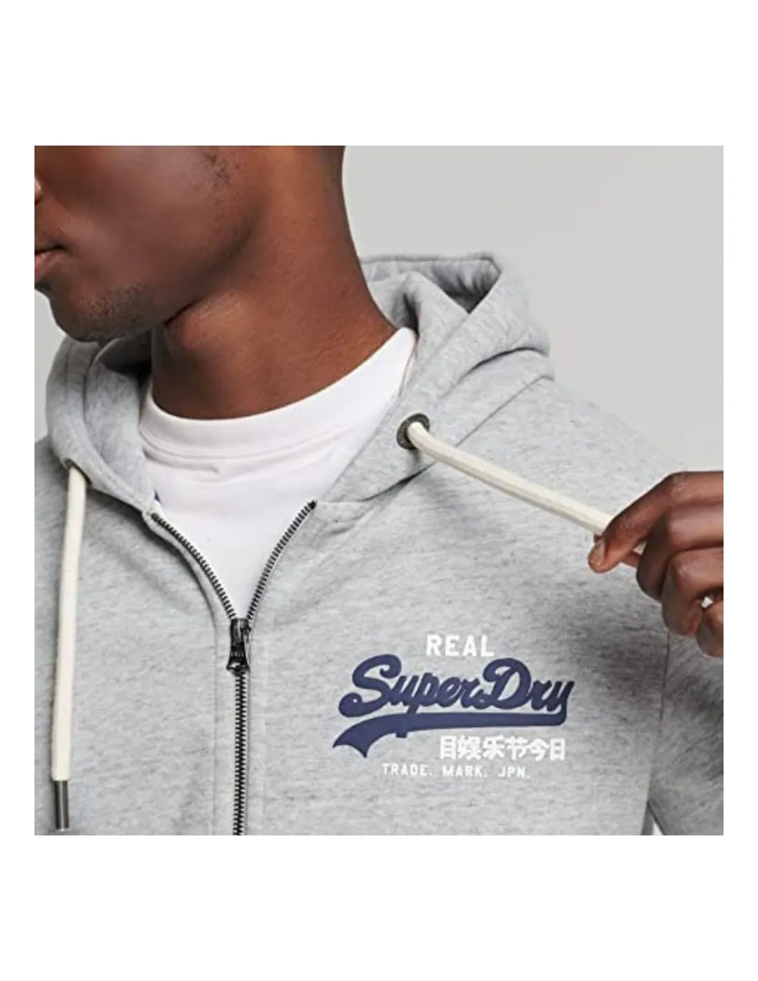 Gilet A Capuche Superdry Vintage VL Classic Ziphood Grey Marl