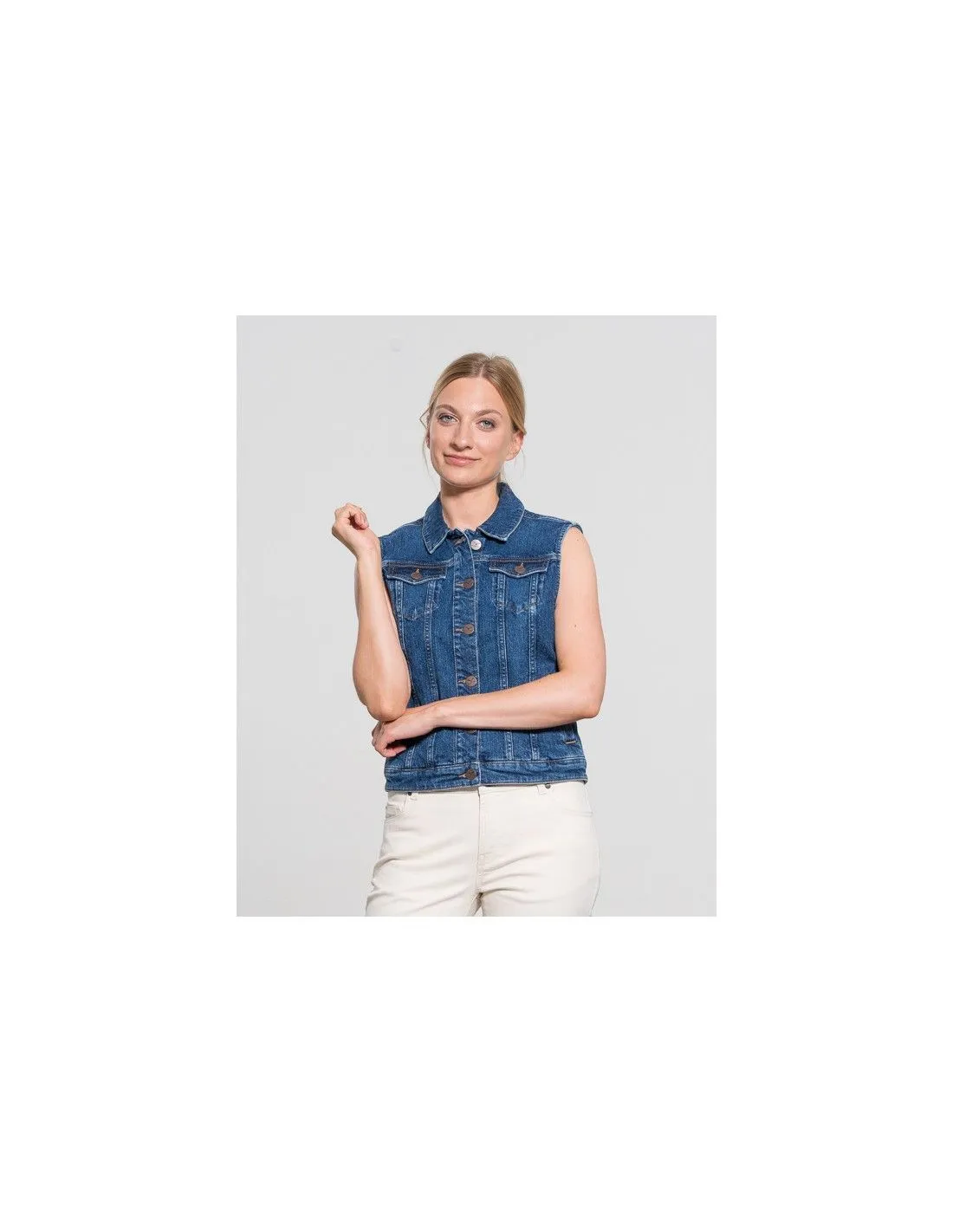 GILET IN DEMIN DI COTONE BIOLOGICO GOTS "SANA"