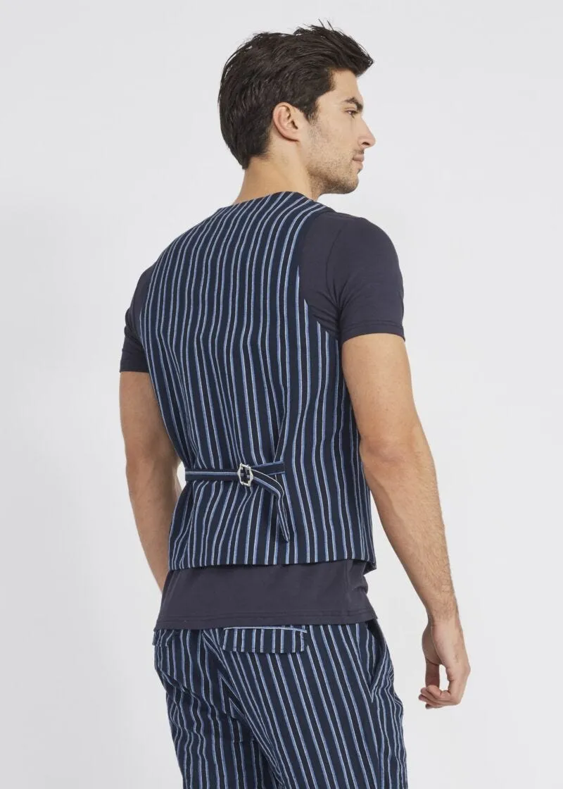 Gilet in misto cotone e lino