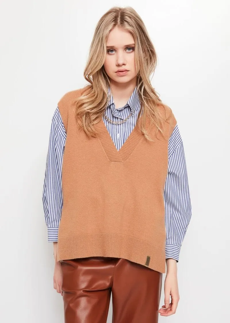 Gilet in misto lana e cachemire