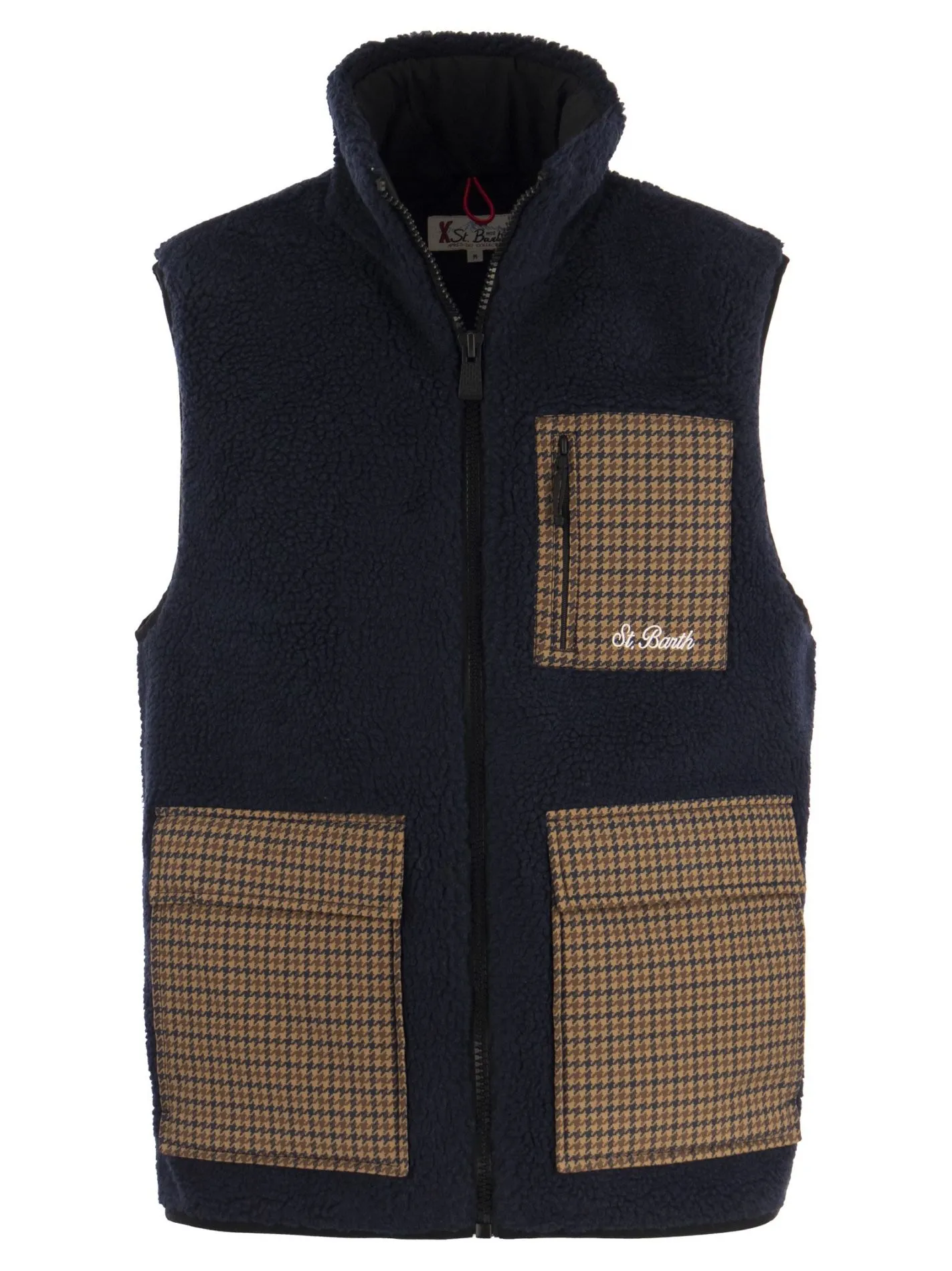Gilet in sherpa con tasche applicate