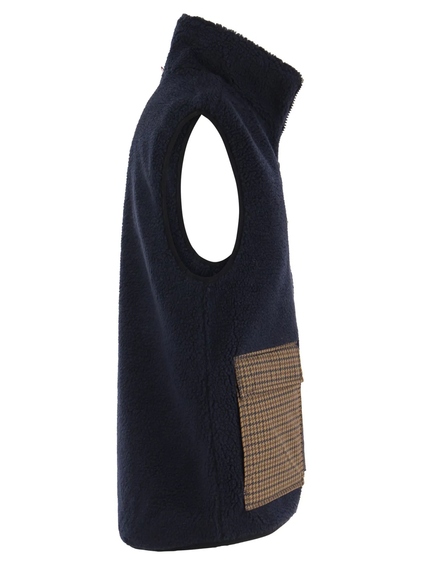 Gilet in sherpa con tasche applicate