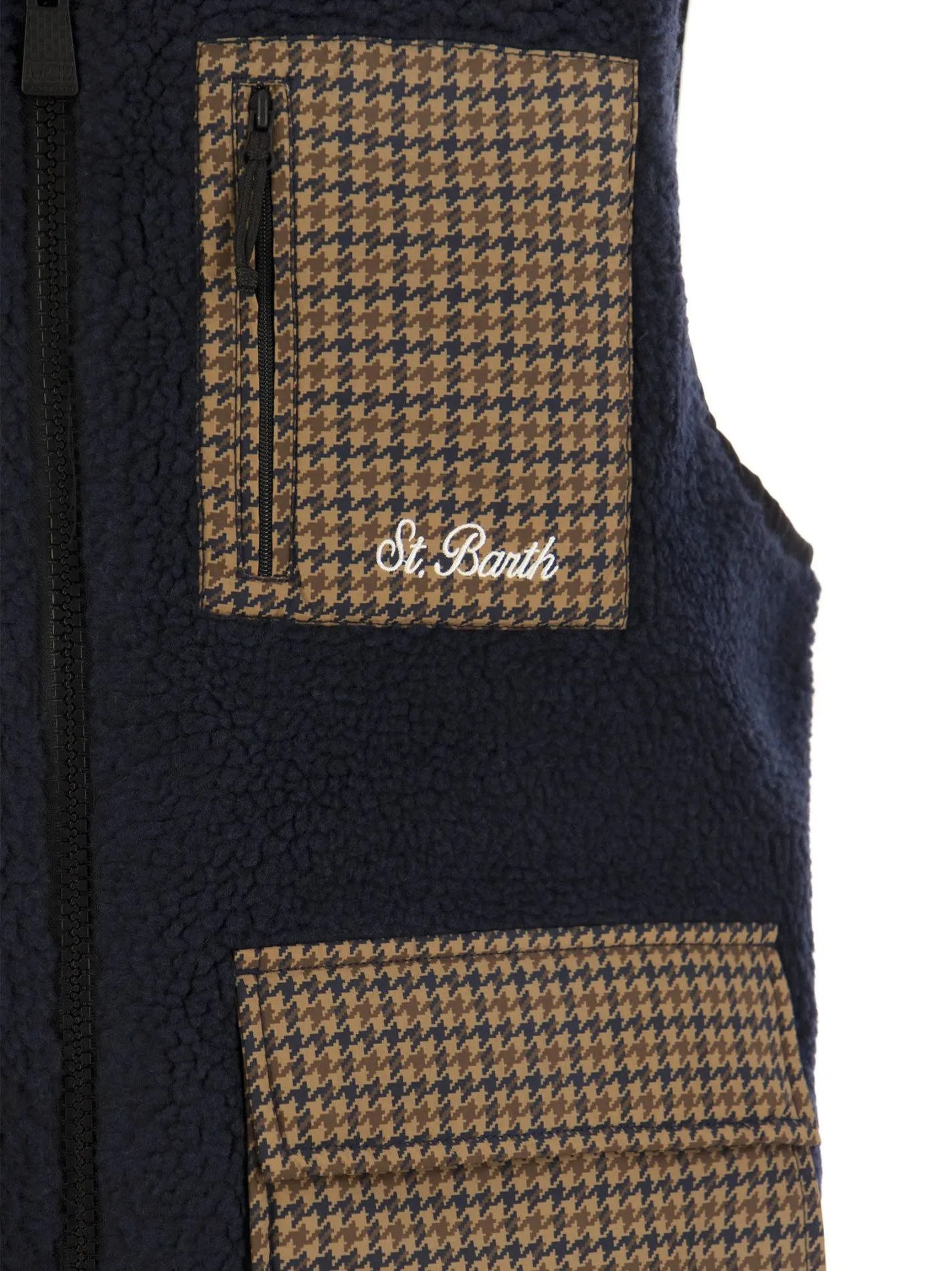 Gilet in sherpa con tasche applicate