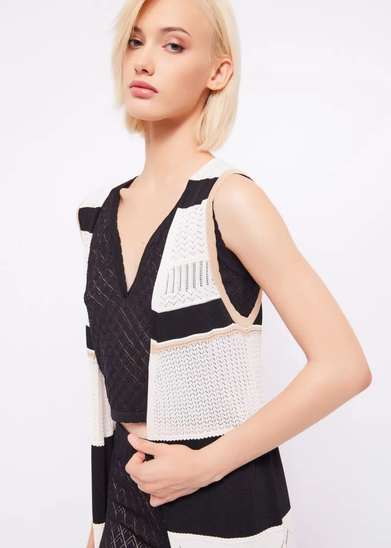 Gilet lungo a righe