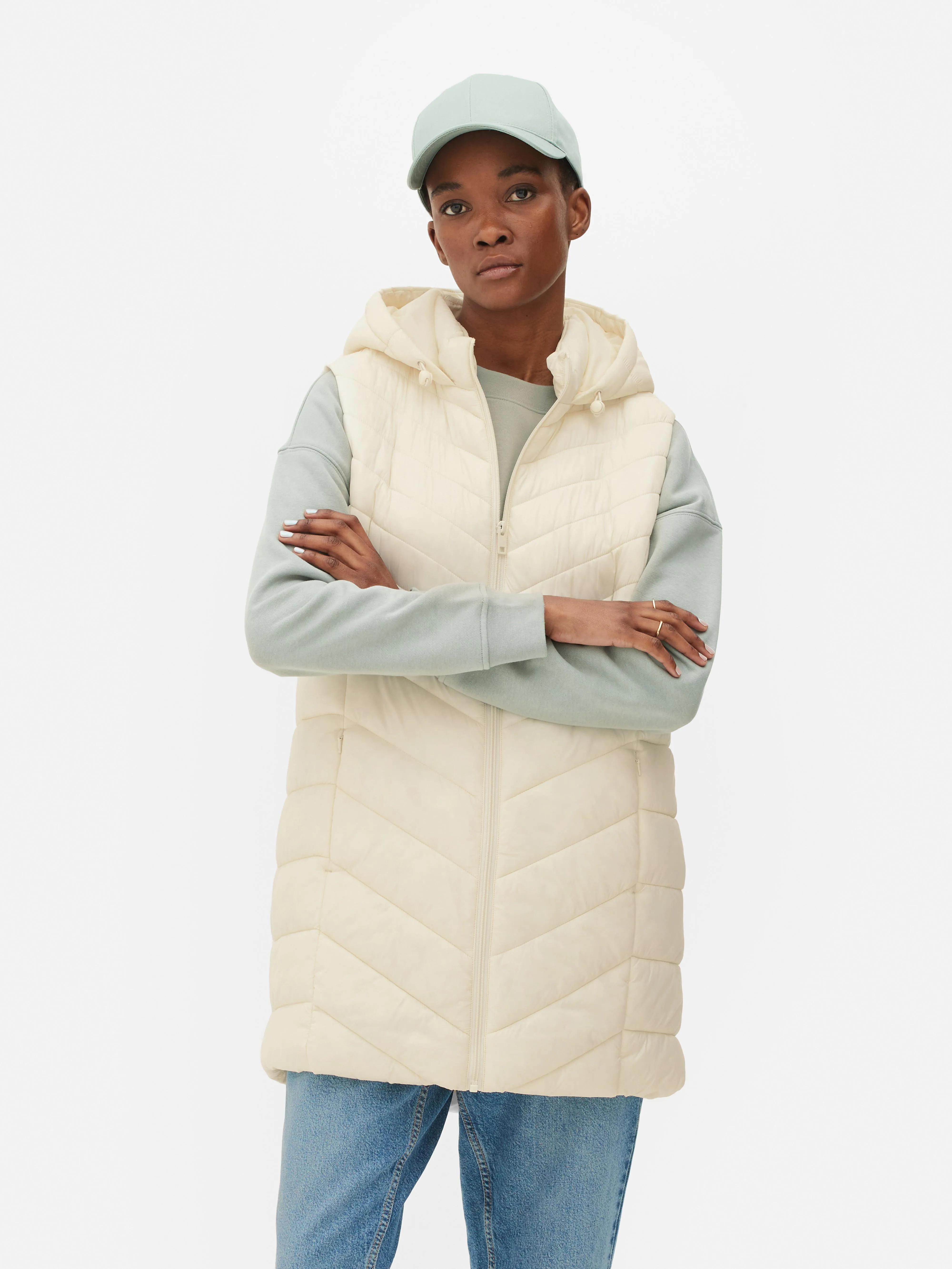 Gilet lungo trapuntato
