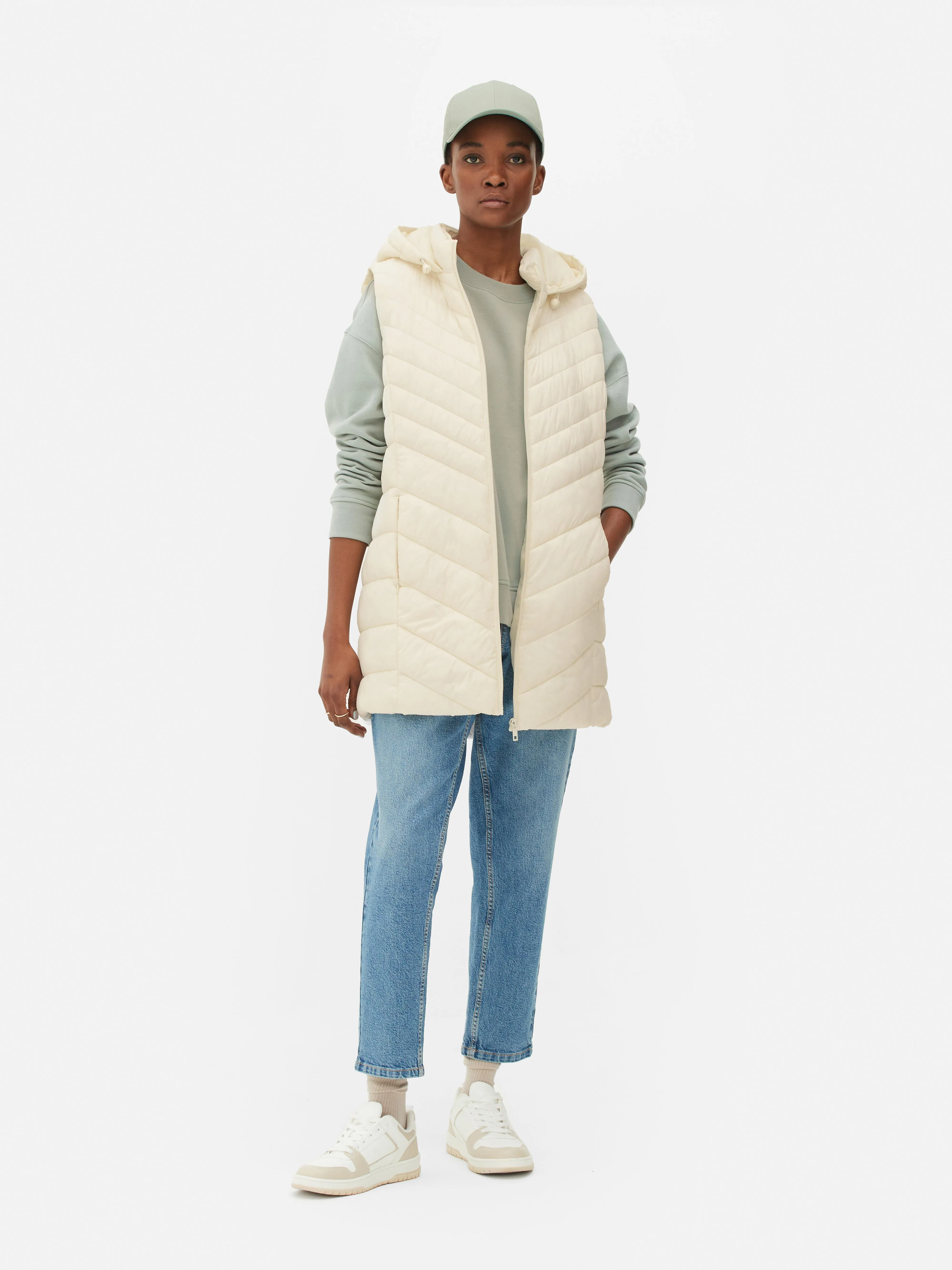 Gilet lungo trapuntato