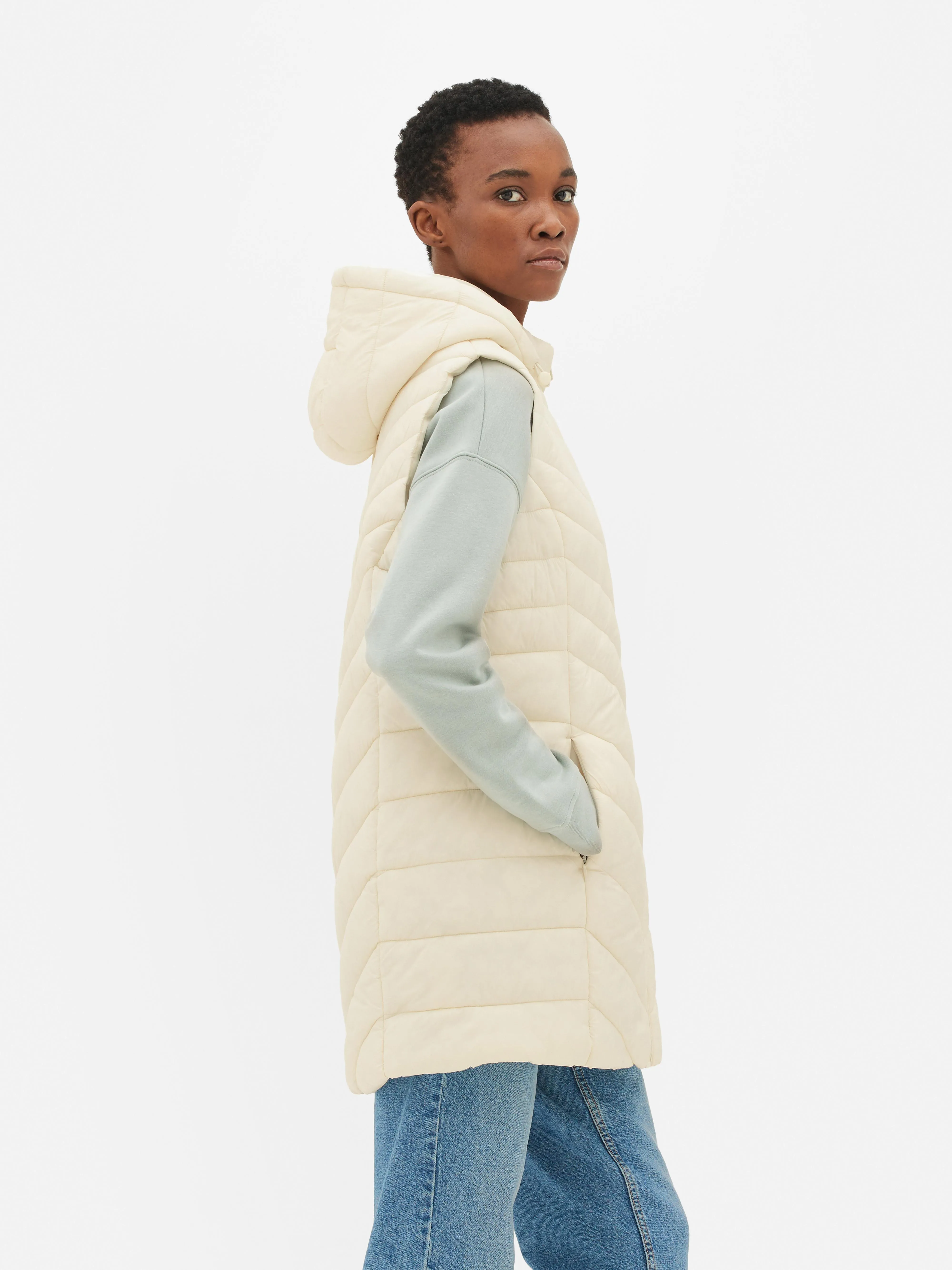 Gilet lungo trapuntato