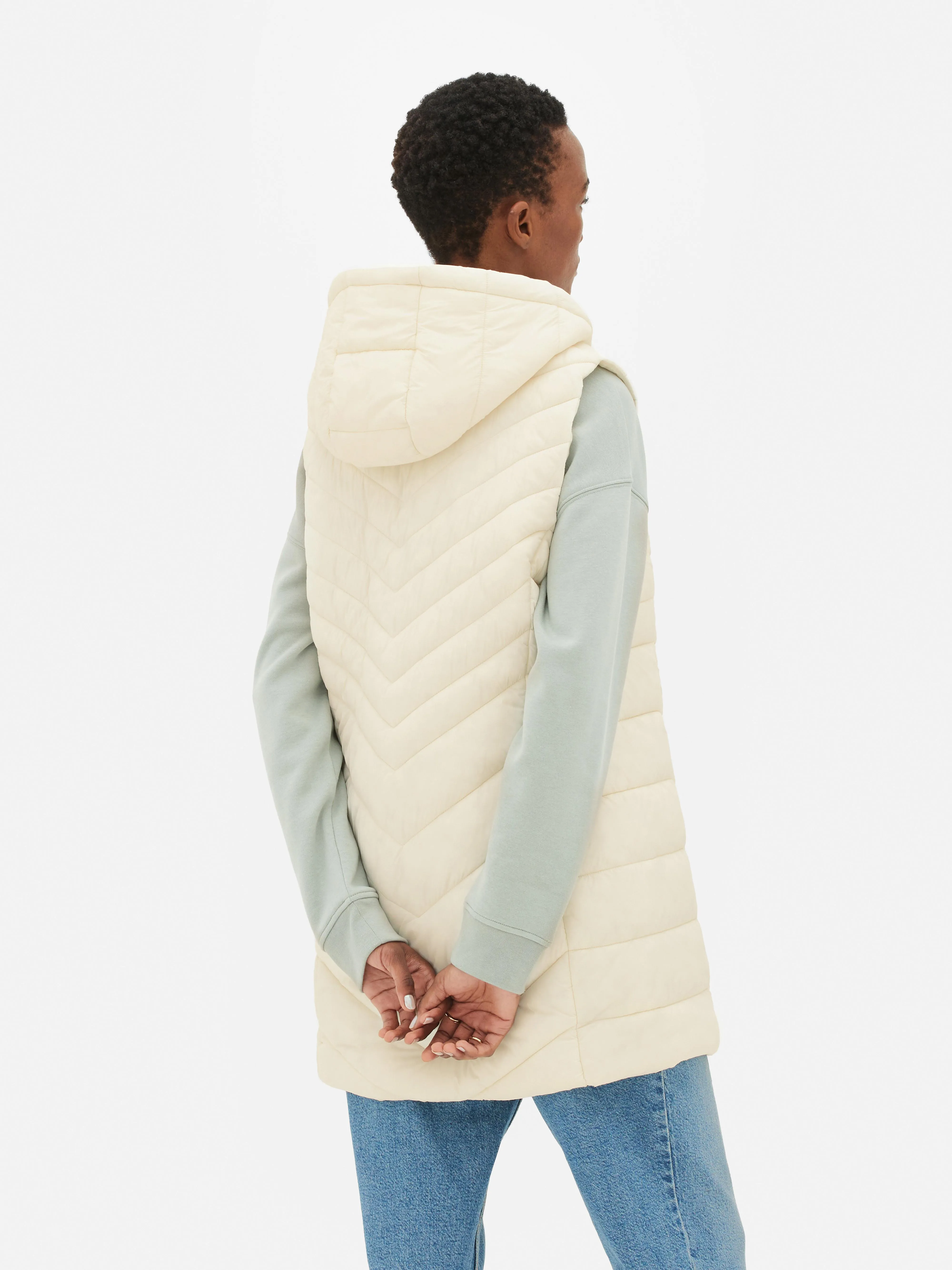 Gilet lungo trapuntato