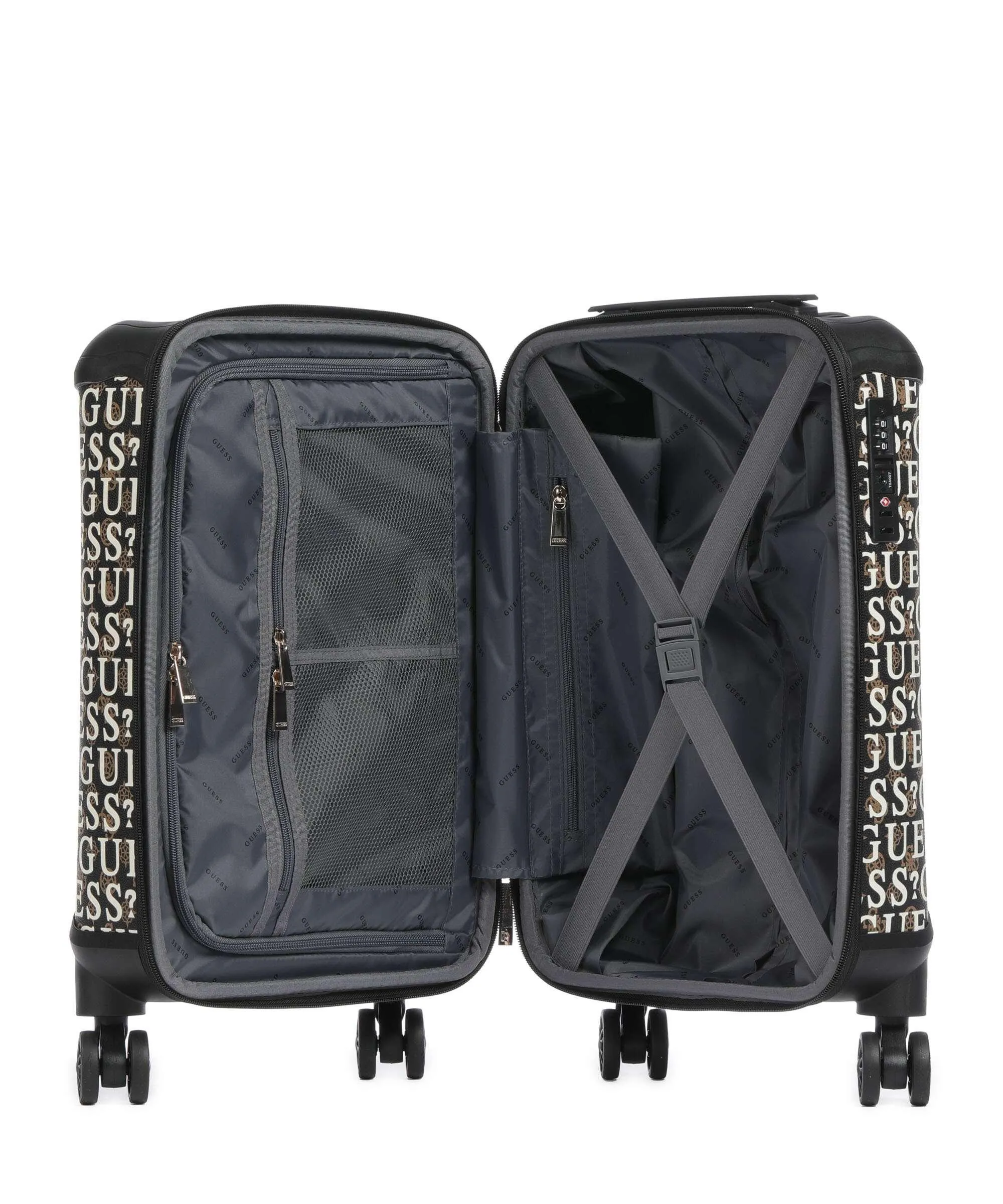  Guess Stark Valigia trolley (4 ruote) marrone scuro 53 cm  