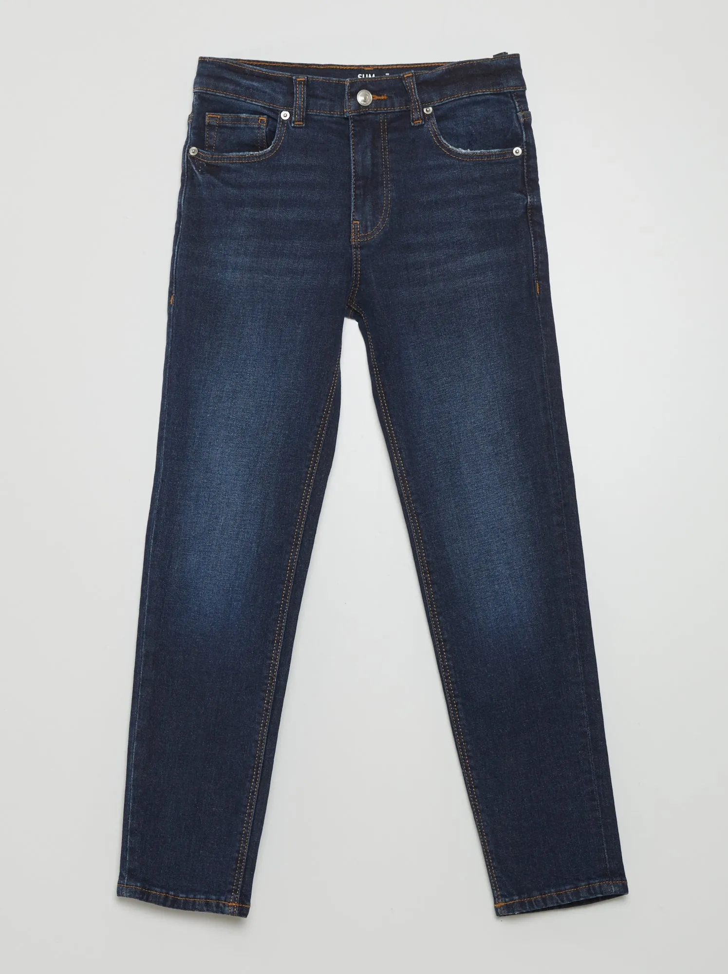 Jeans slim a vita alta regolabile - BLU