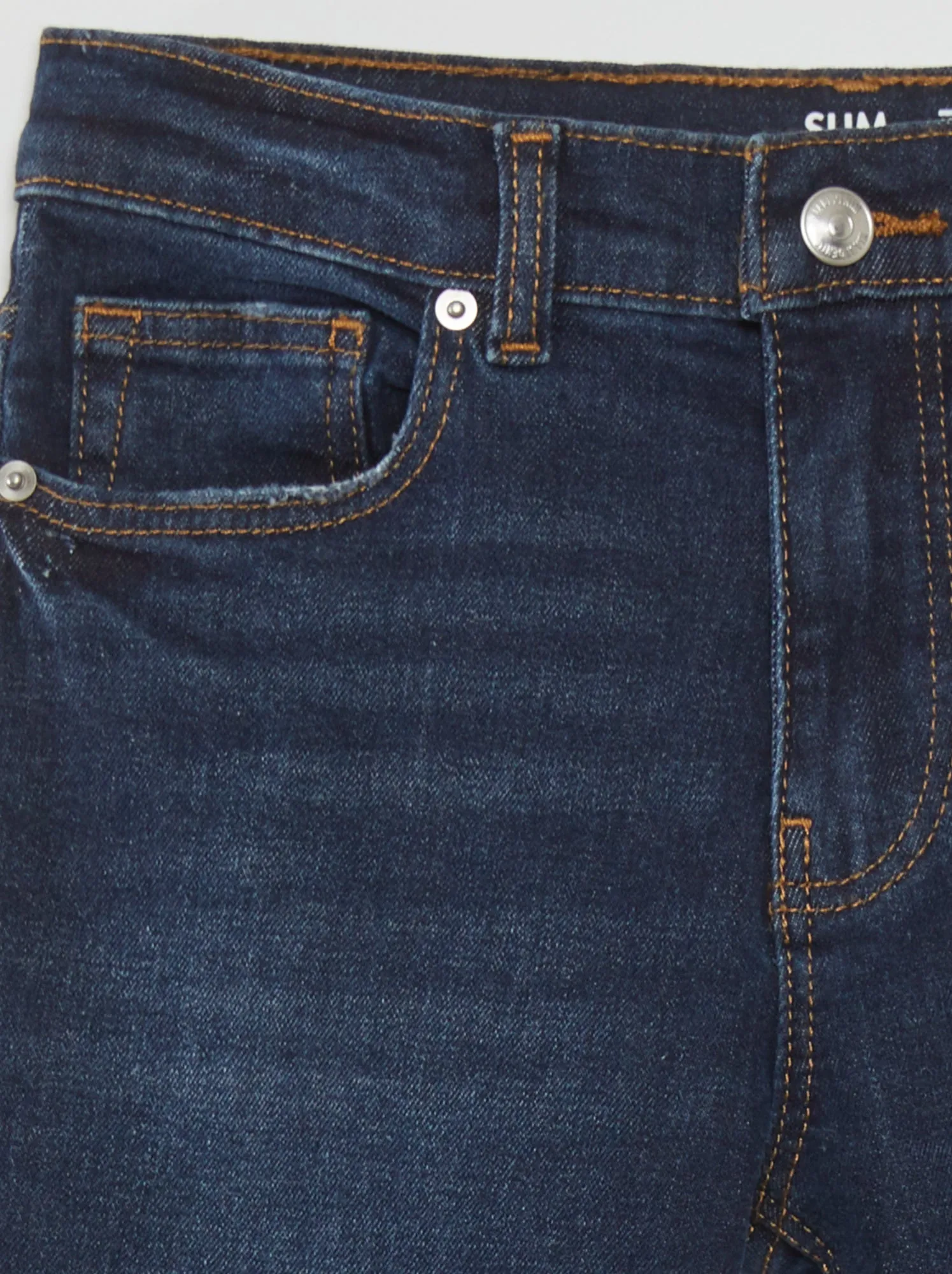 Jeans slim a vita alta regolabile - BLU