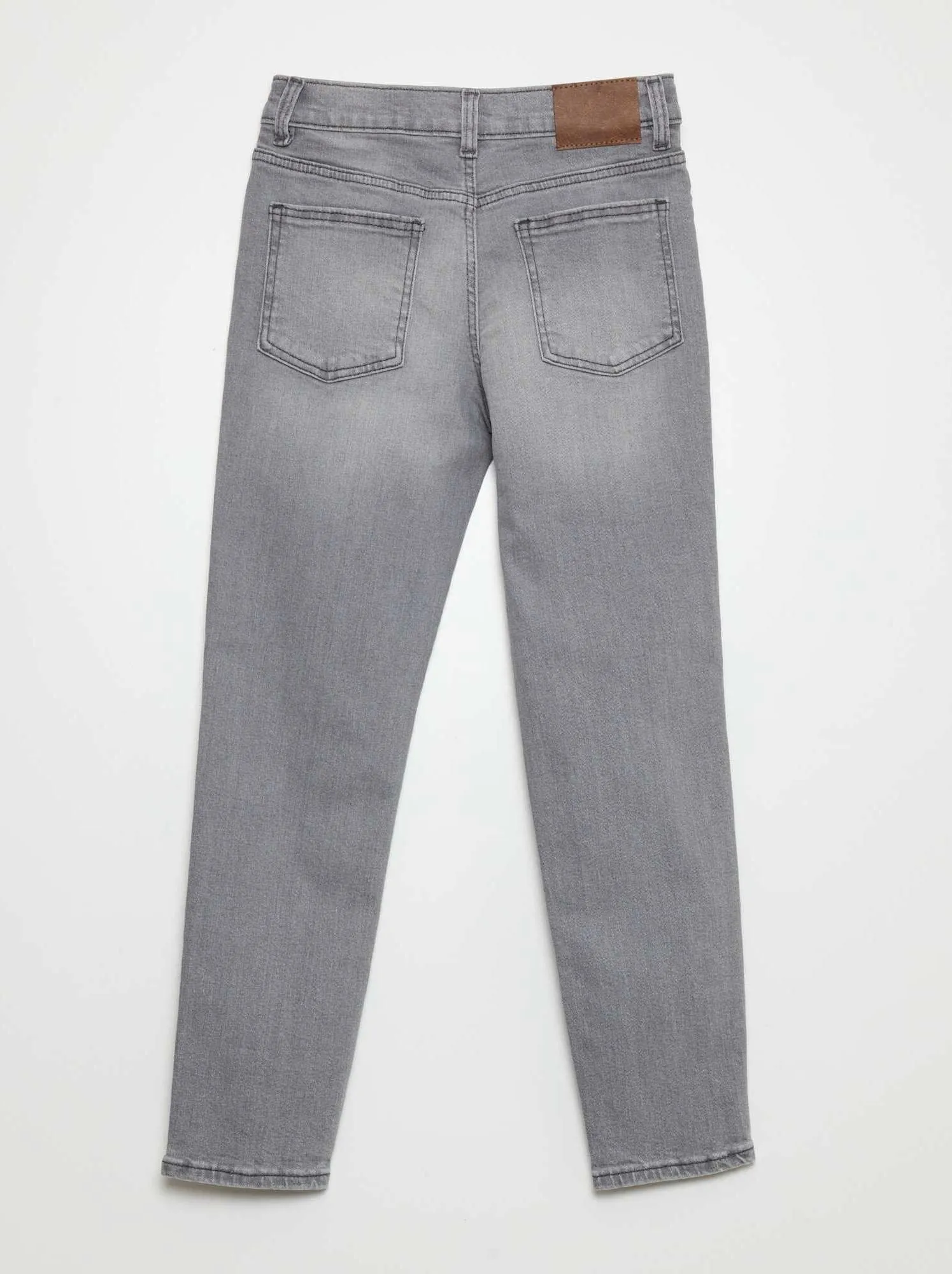 Jeans slim a vita alta regolabile - GRIGIO