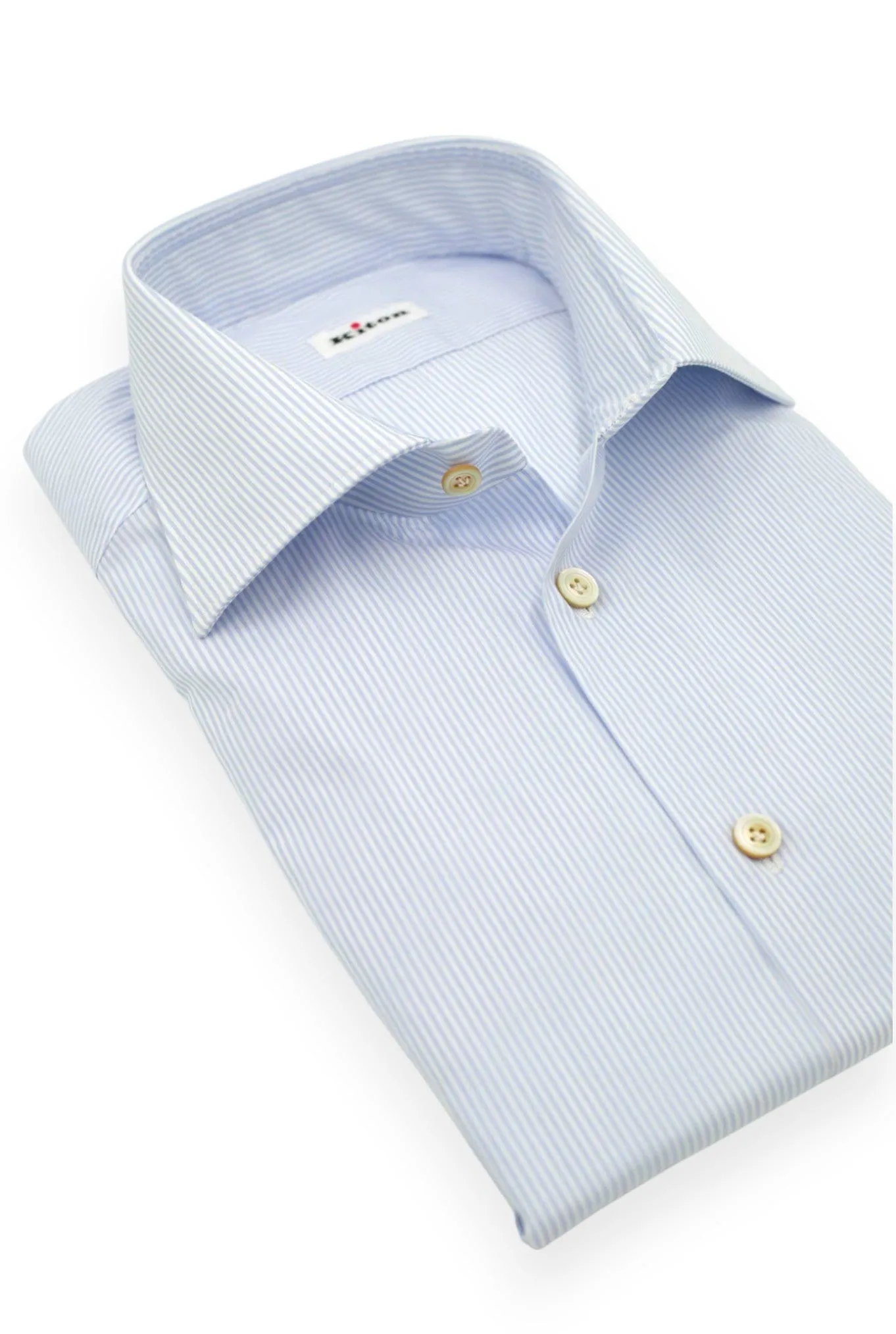 KITON Camicia Cotone Righe Azzurre