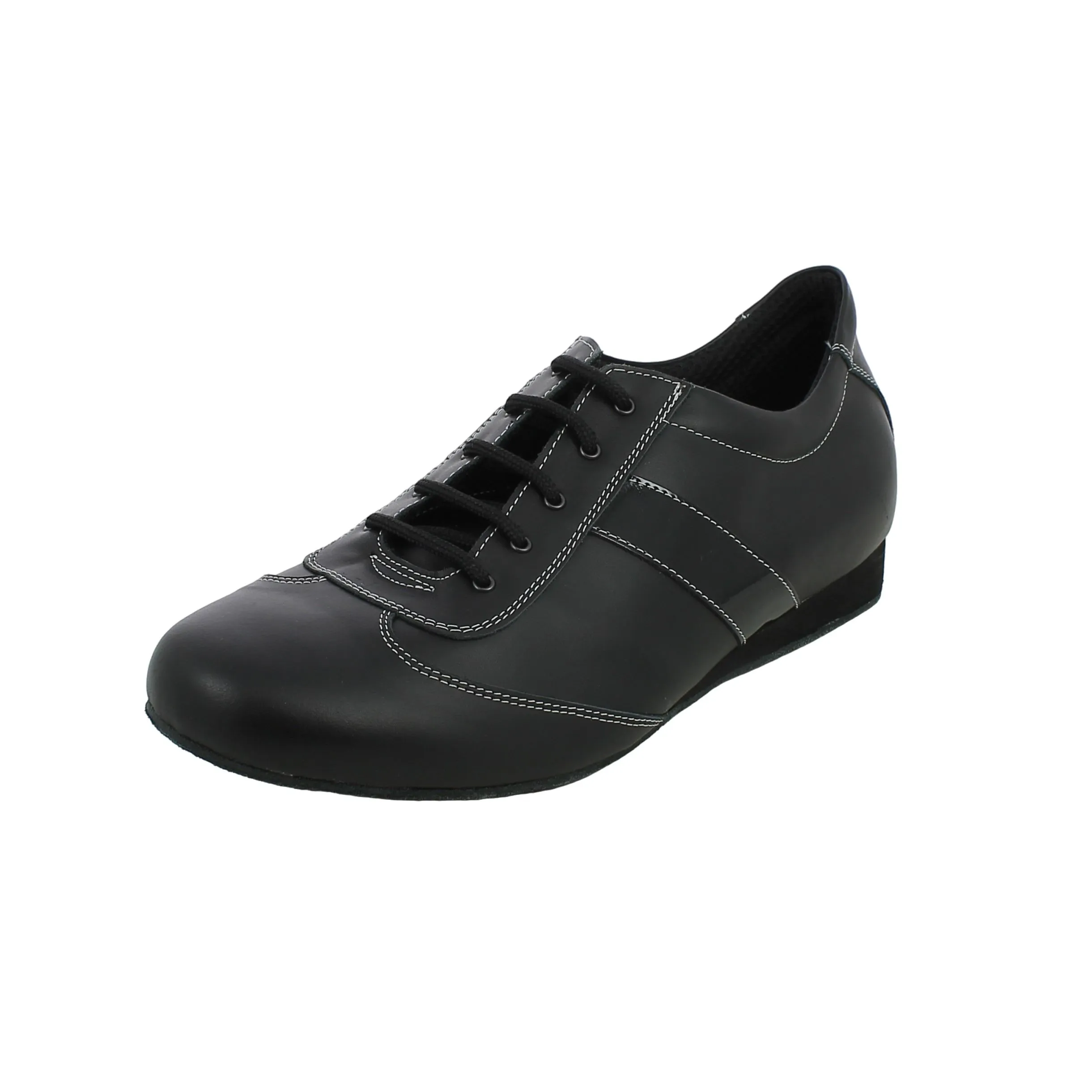 L'Angolo  Scarpa da Ballo Uomo in Pelle Nera, Fondo Bufalo 