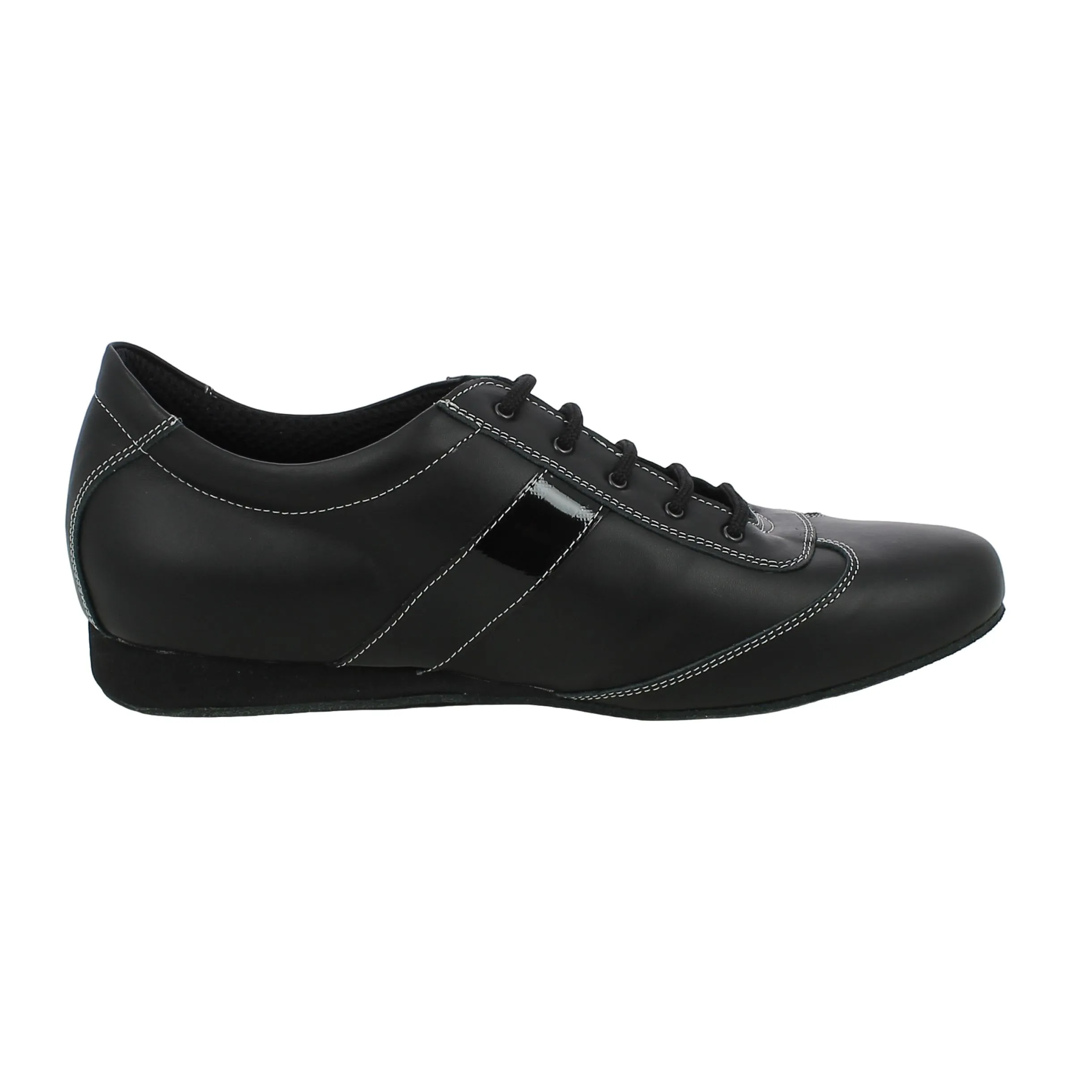 L'Angolo  Scarpa da Ballo Uomo in Pelle Nera, Fondo Bufalo 