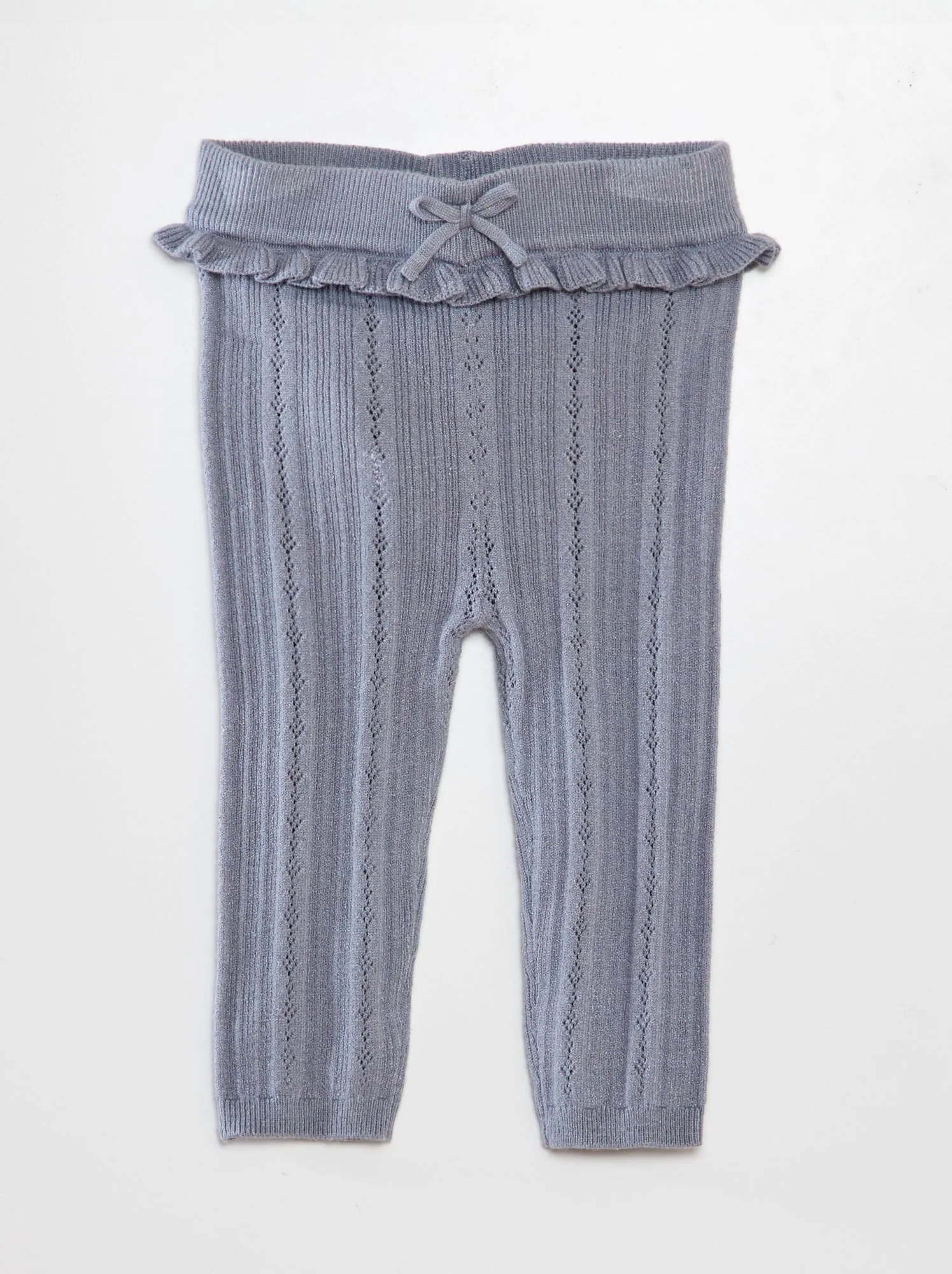 Leggings lavorati a maglia traforata + calzini - BLU