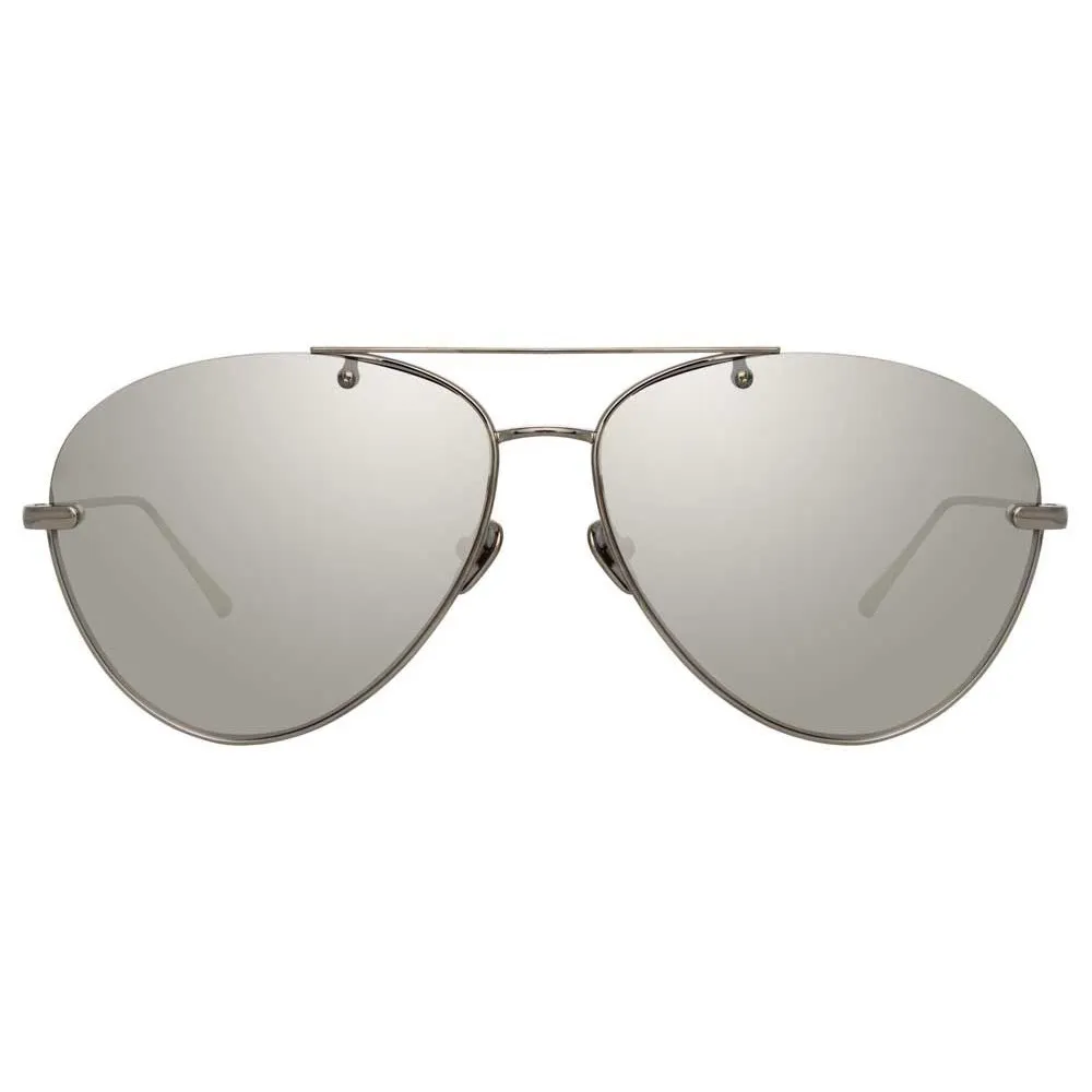 Linda Farrow - Occhiali da Sole Aviator 859 C2 - Oro Bianco - Linda Farrow Eyewear