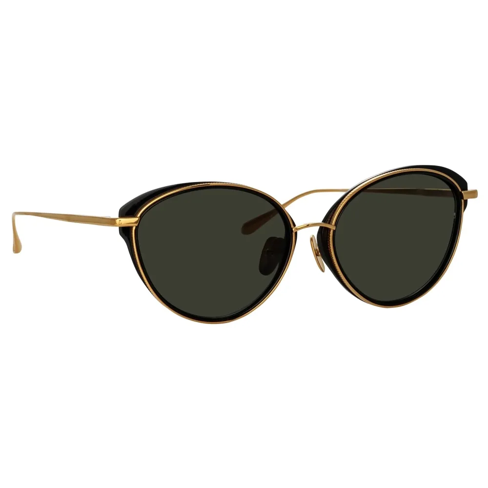 Linda Farrow - Occhiali da Sole Cat Eye Song in Giallo Oro e Nero - LFL1445C1SUN - Linda Farrow Eyewear