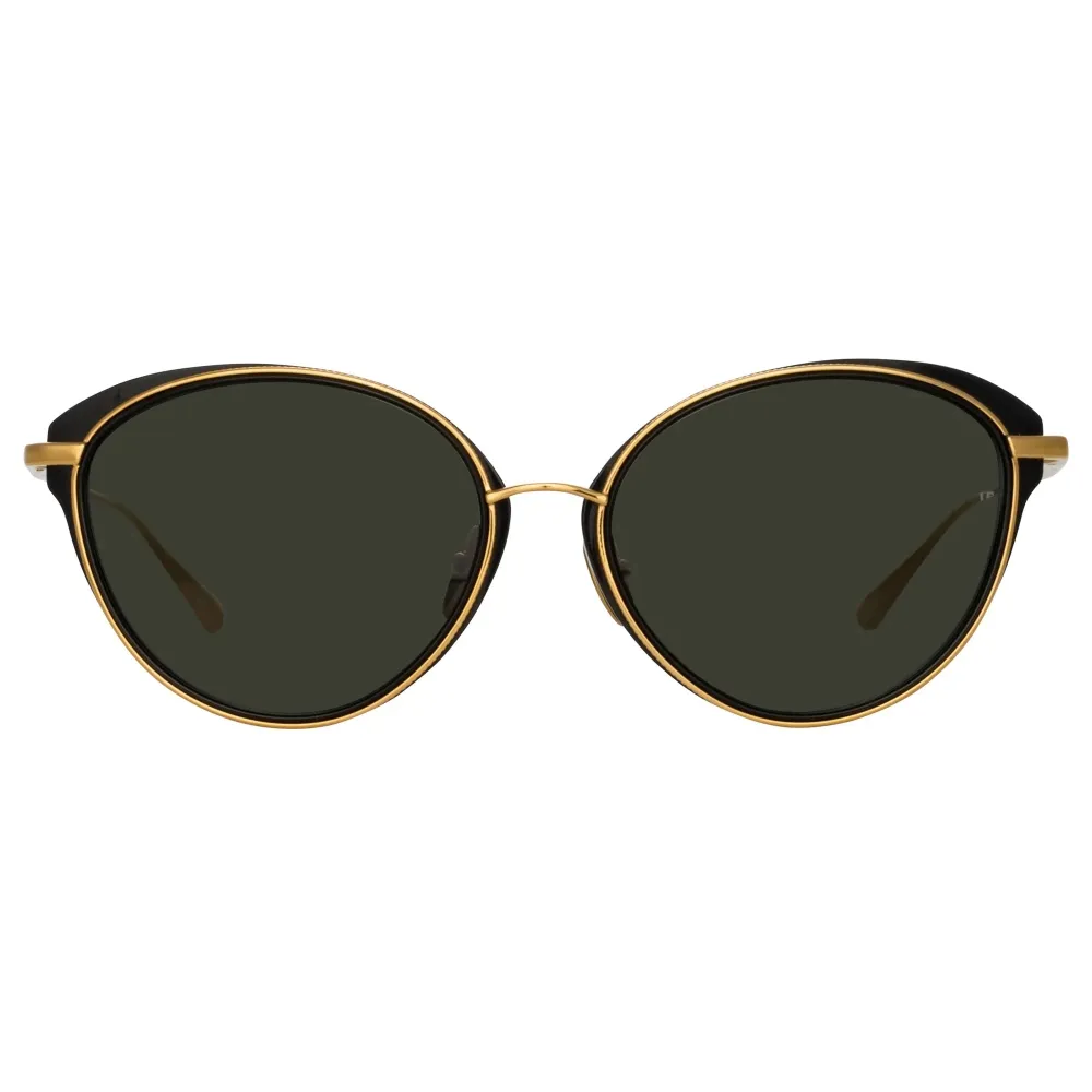Linda Farrow - Occhiali da Sole Cat Eye Song in Giallo Oro e Nero - LFL1445C1SUN - Linda Farrow Eyewear